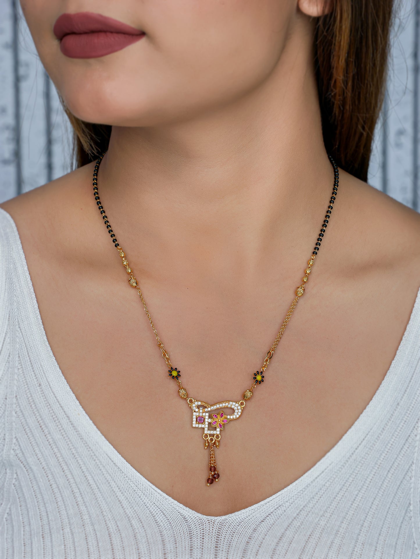 BUY 1 GET 1 FREE- High Gold Plated Fancy Style Mangalsutra