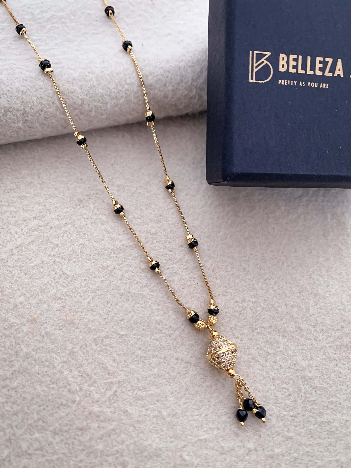 Buy 1 Get 1 Free American Diamond High Gold Plated Fancy Delicate Mangalsutra - Mangalsutra - Belleza Jewels