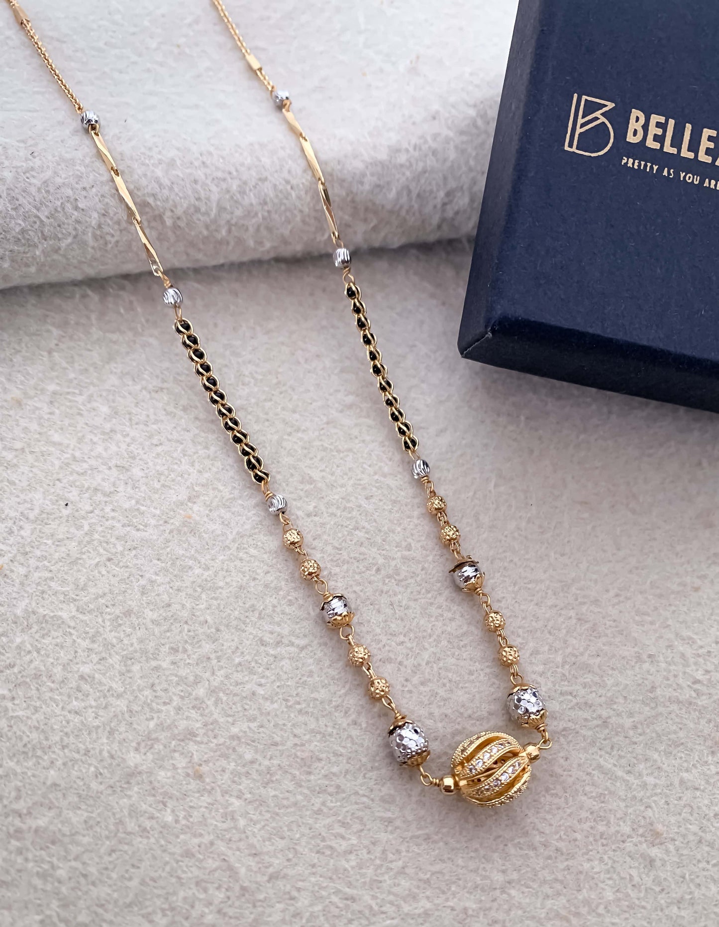 Buy 1 Get 1 Free American Diamond High Gold Plated Fancy Delicate Mangalsutra - Mangalsutra - Belleza Jewels
