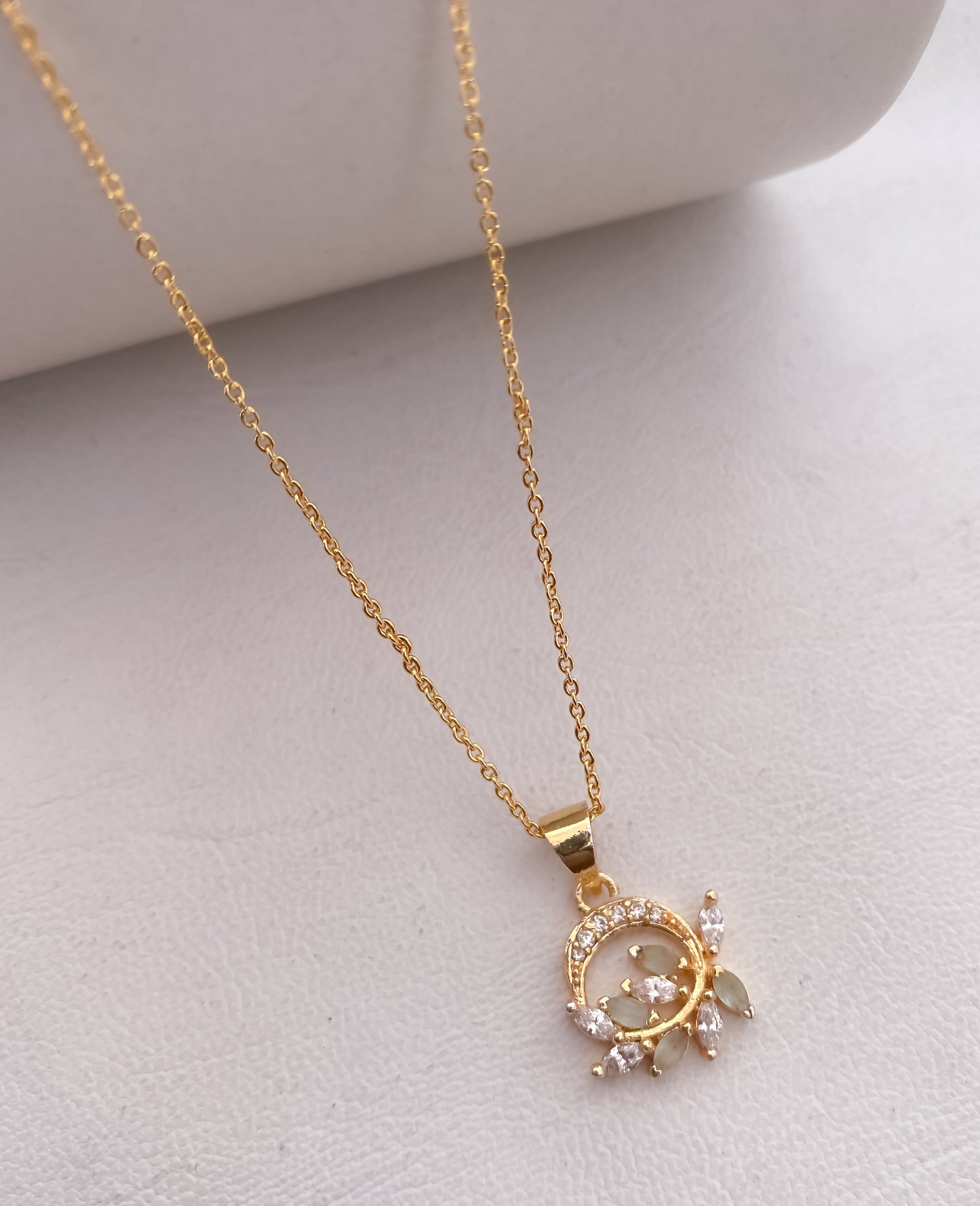 American Diamond Mix Colour Pendant Set Without Earring - Chain Pendal - Belleza Jewels