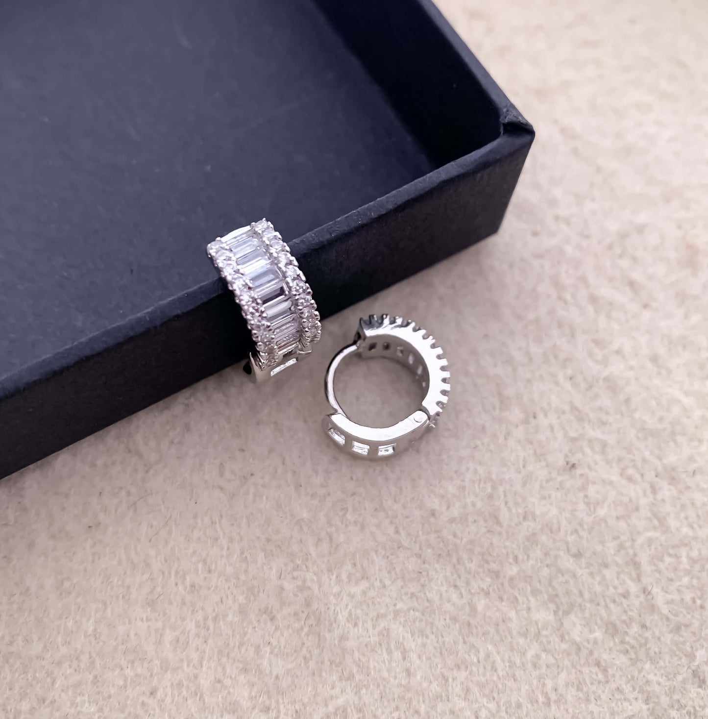 BUY 1 GET 1 FREE -American Diamond And Chowki Diamond Silver Plated Fancy Earrings Bali - Earrings - Belleza Jewels