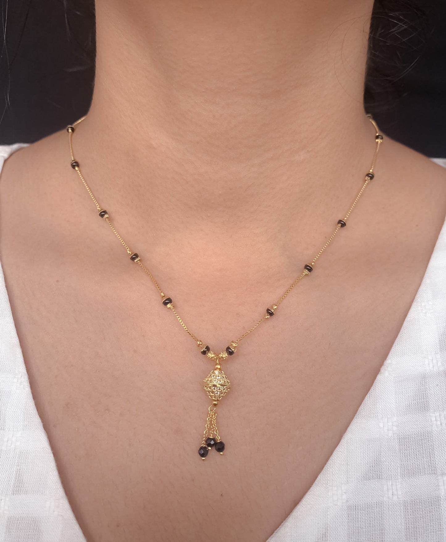 Buy 1 Get 1 Free American Diamond High Gold Plated Fancy Delicate Mangalsutra - Mangalsutra - Belleza Jewels
