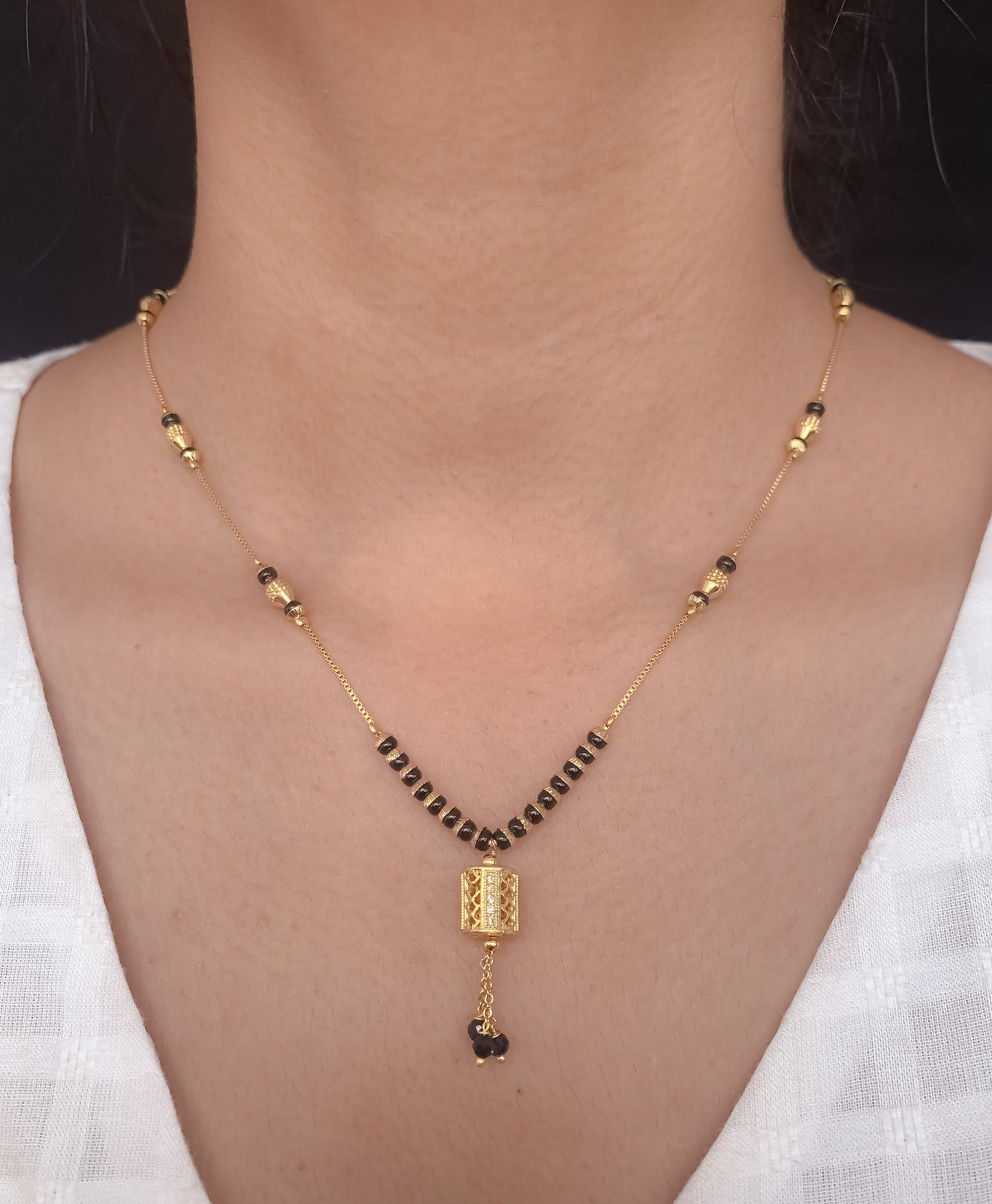 Buy 1 Get 1 Free American Diamond High Gold Plated Fancy Delicate Mangalsutra - Mangalsutra - Belleza Jewels
