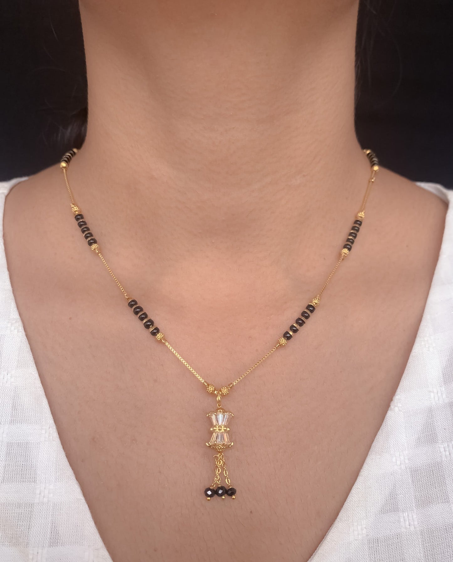 Buy 1 Get 1 Free American Diamond High Gold Plated Fancy Delicate Mangalsutra - Mangalsutra - Belleza Jewels