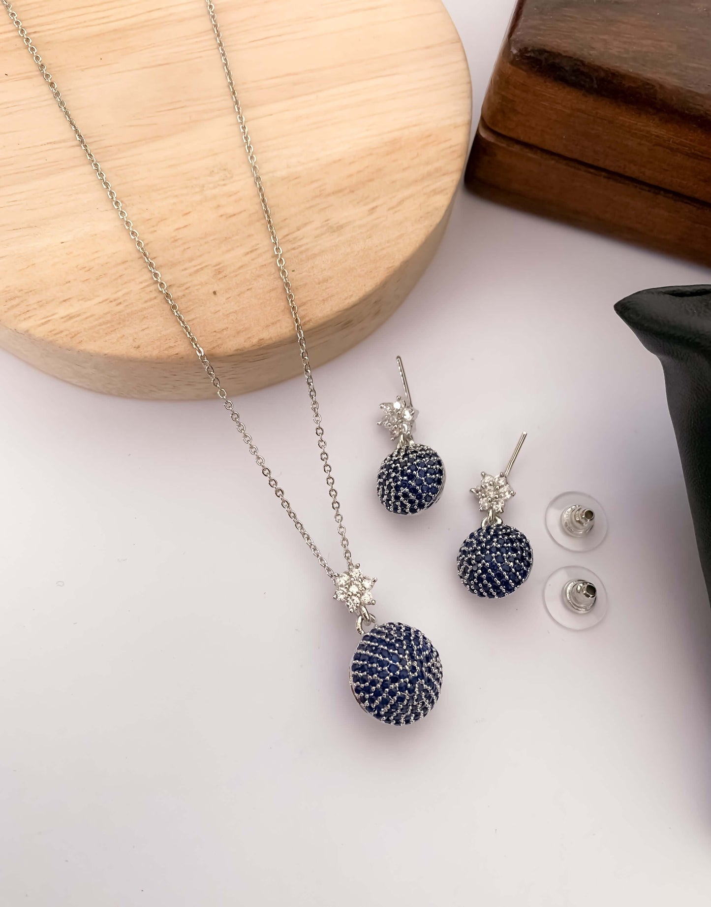 Regal Radiance: The American Diamond Royal Pendant Set by Belezza Jewels - Pendant Set - Belleza Jewels