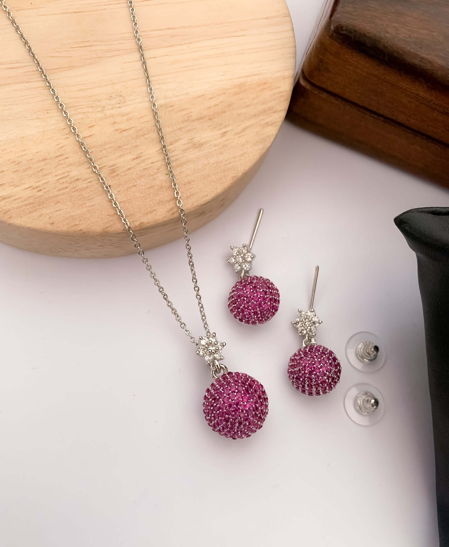 Regal Radiance: The American Diamond Royal Pendant Set by Belezza Jewels - Pendant Set - Belleza Jewels