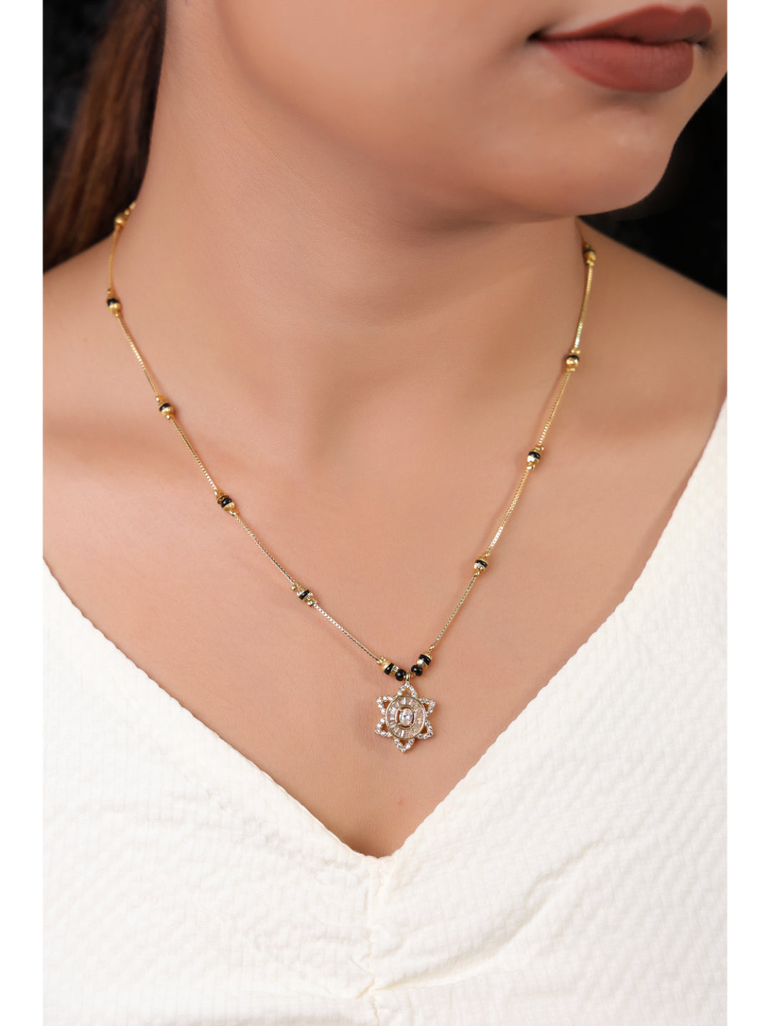 BUY 1 GET 1 FREE- American Diamond High Gold Plated Delicate Mangalsutra