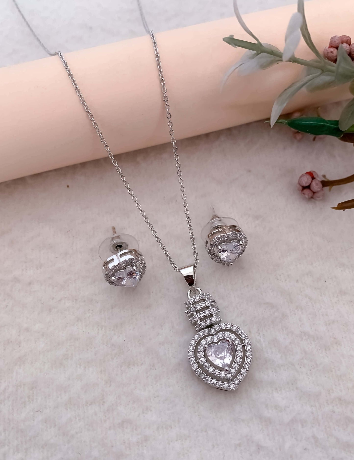 Regal Radiance: The American Diamond Royal Pendant Set by Belezza Jewels - Pendant Set - Belleza Jewels