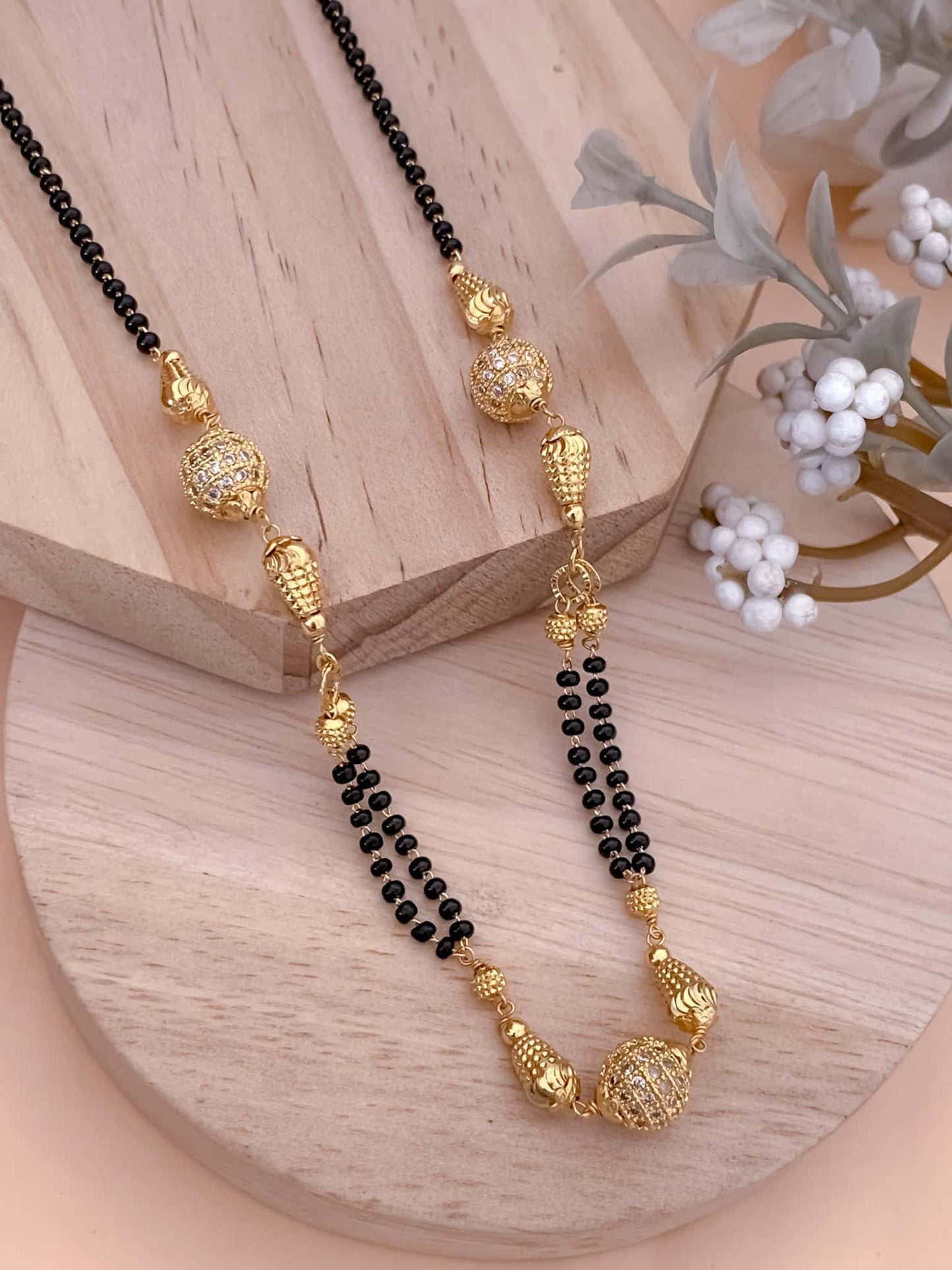BUY 1 GET 1 FREE - American Diamond High Gold Fancy Mangalsutra - Mangalsutra - Belleza Jewels