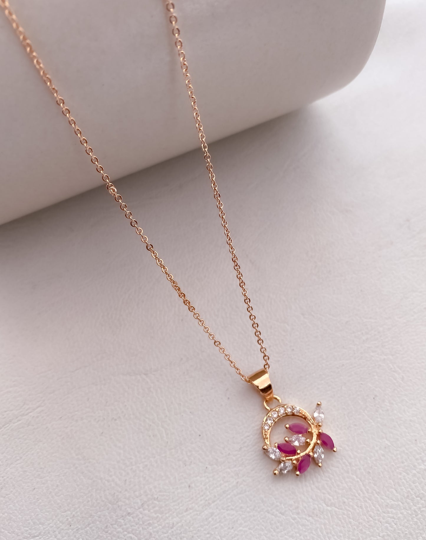 American Diamond Mix Colour Pendant Set Without Earring - Chain Pendal - Belleza Jewels