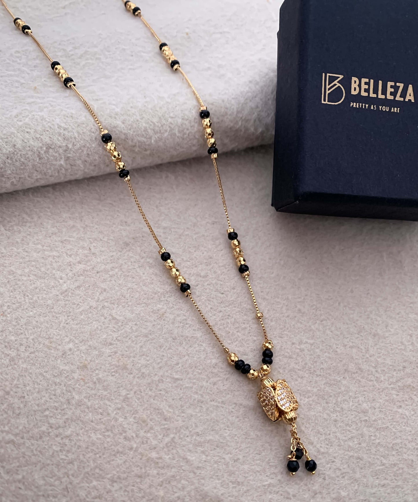 Buy 1 Get 1 Free American Diamond High Gold Plated Fancy Delicate Mangalsutra - Mangalsutra - Belleza Jewels