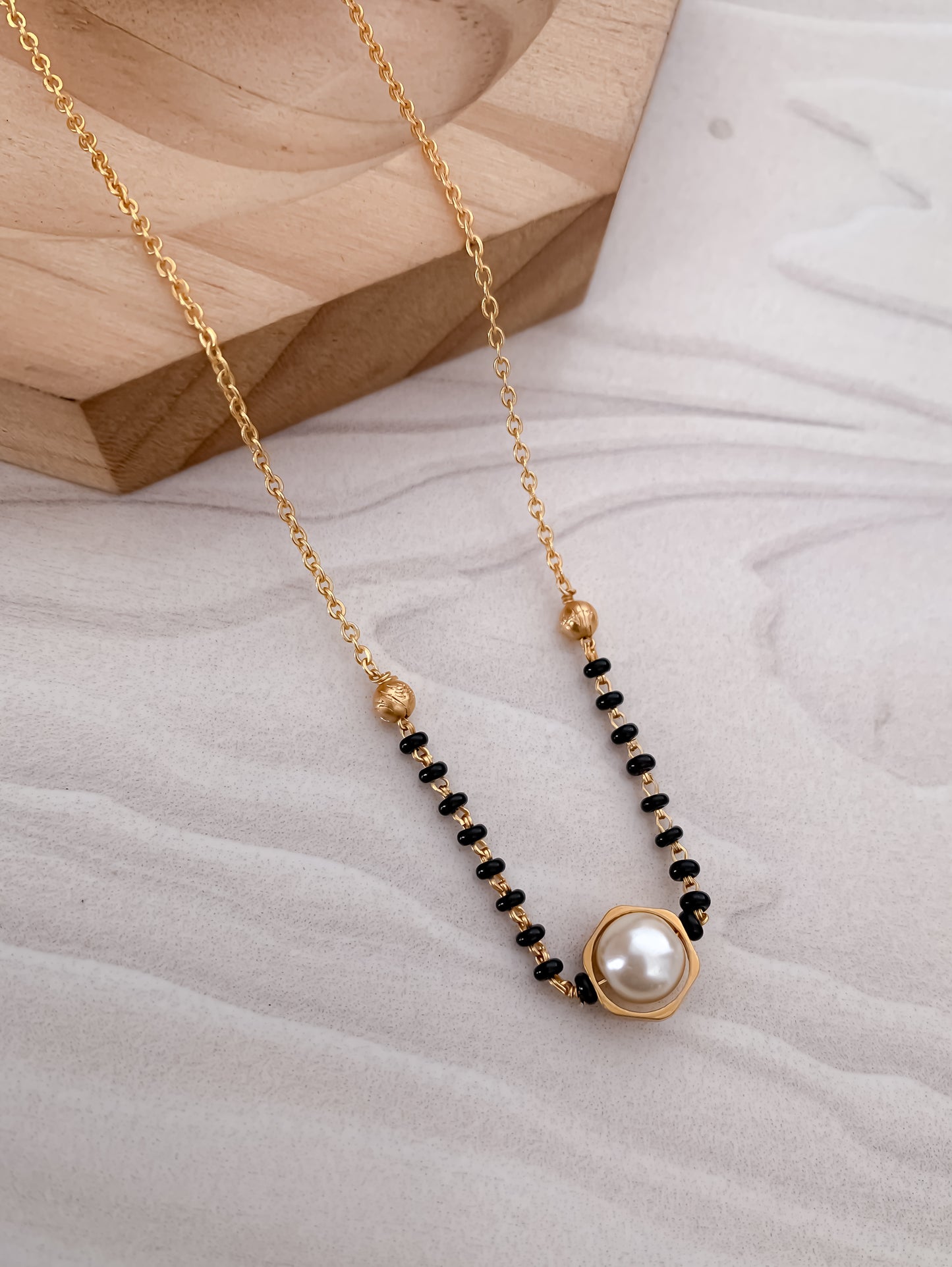 Buy 1 Get 1 Free Fancy Matt Finished Pearl Round Mangalsutra - Mangalsutra - Belleza Jewels