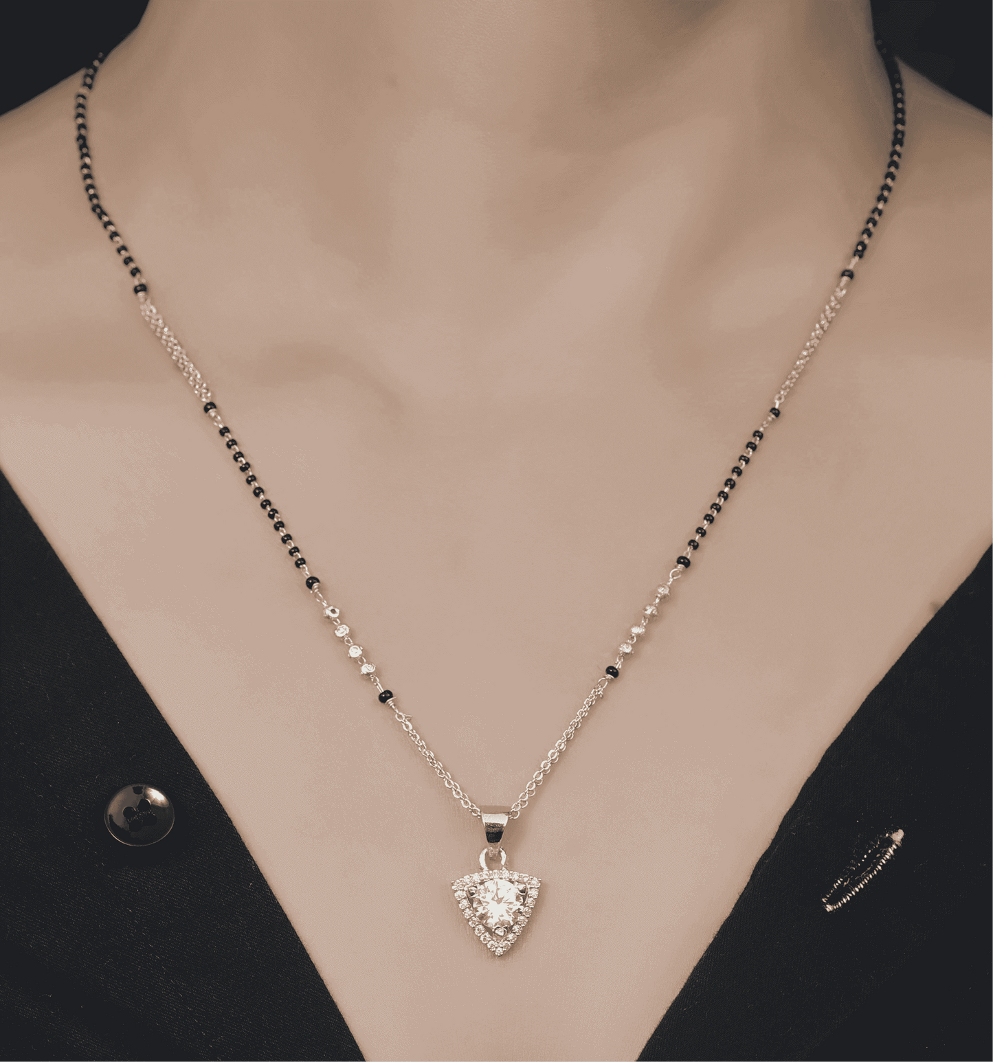 BUY 1 GET 1 FREE - American Diamond Gold Plated Fancy Mangalsutra - Mangalsutra - Belleza Jewels