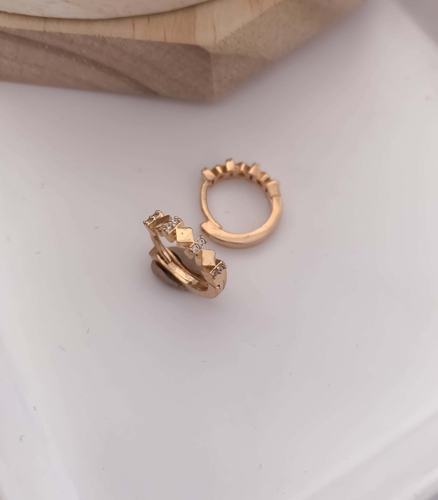 BUY 1 GET 1 FREE -American Diamond Fancy Look Delicate Rose Gold Baali Earring - Earrings - Belleza Jewels