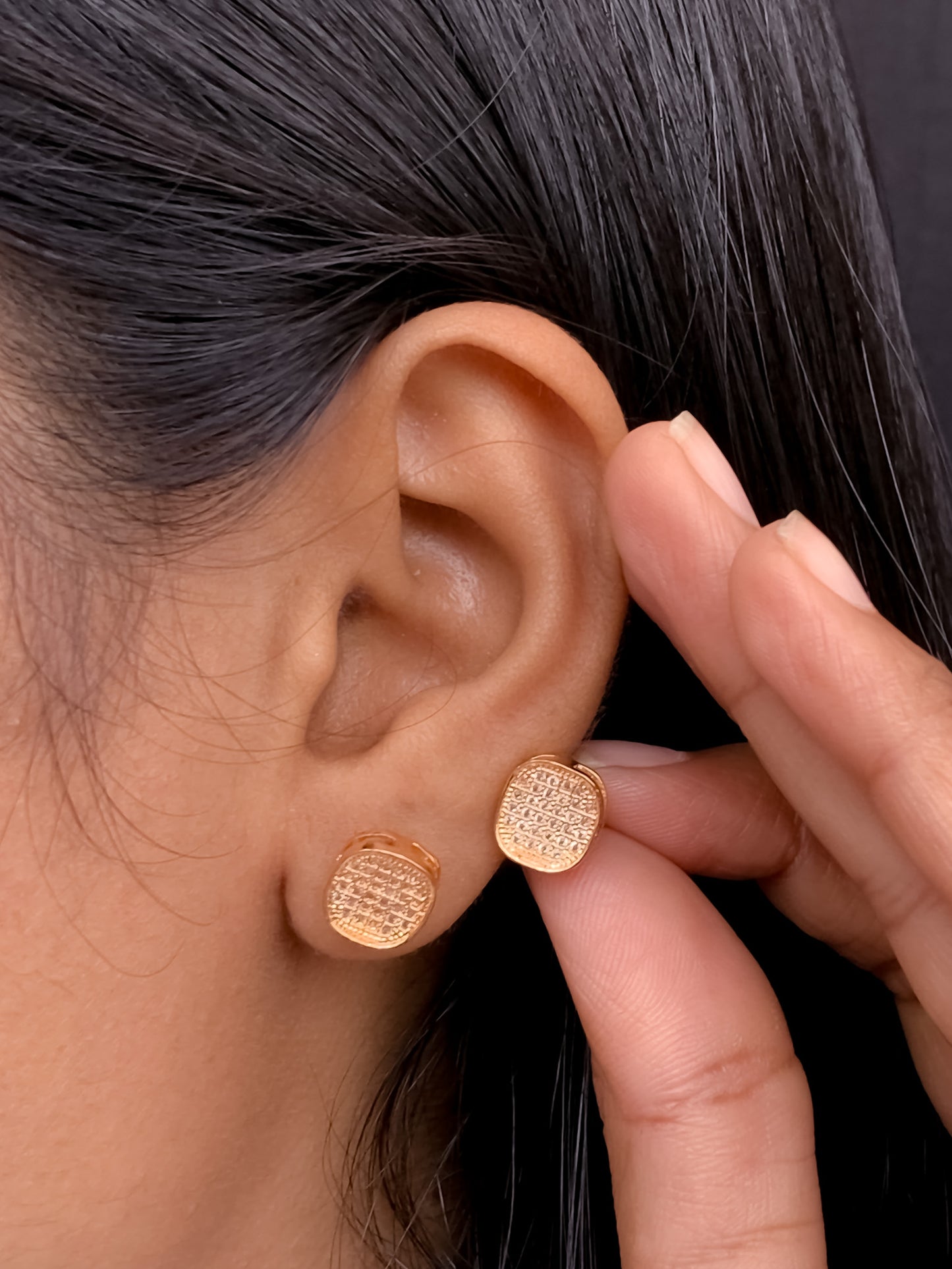 BUY 1 GET 1 FREE -American Diamond Rose Gold Fancy Earrings - Earrings - Belleza Jewels