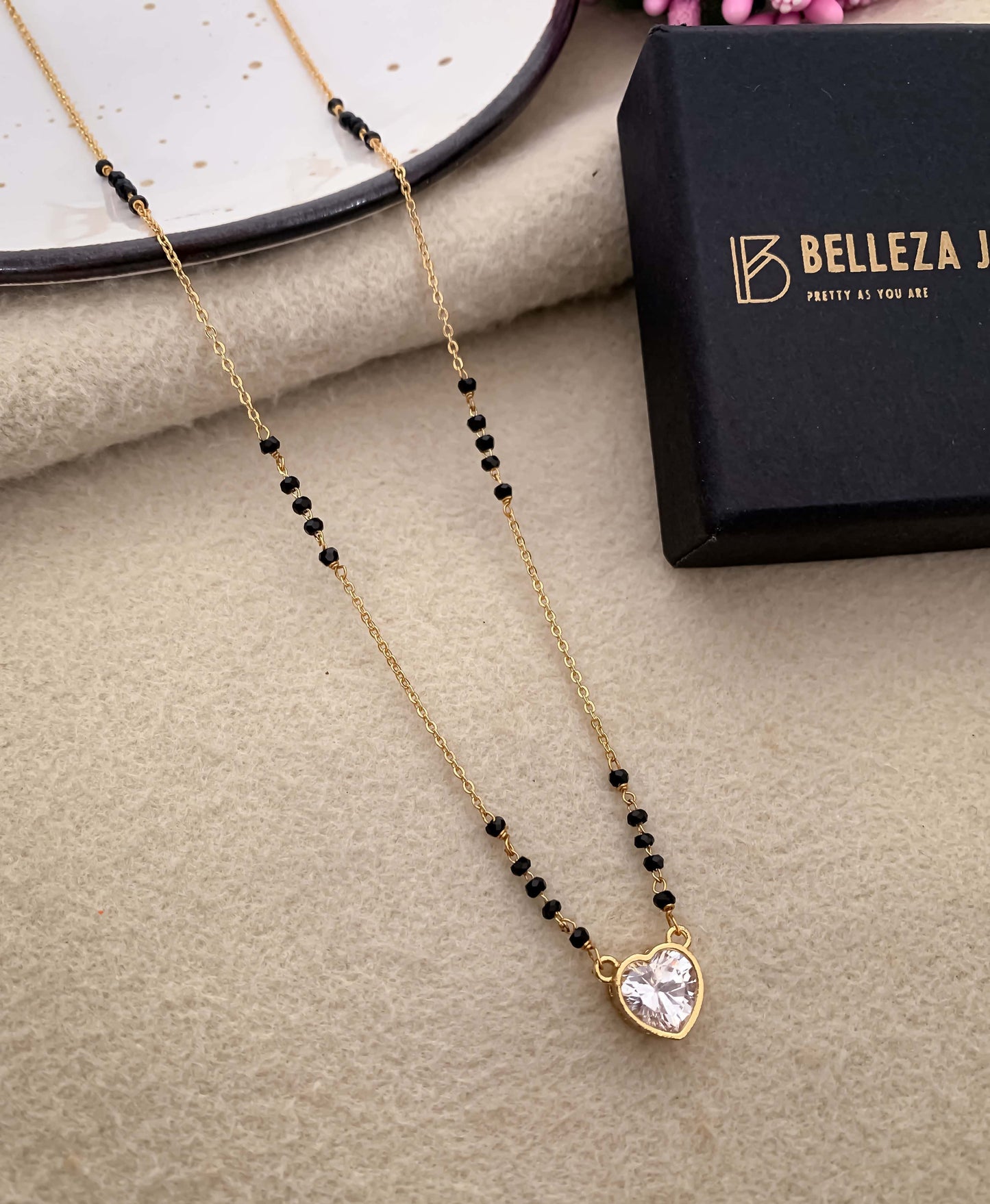 Buy 1 Get 1 Free American Diamond High Gold Plated Fancy Delicate Mangalsutra - Mangalsutra - Belleza Jewels