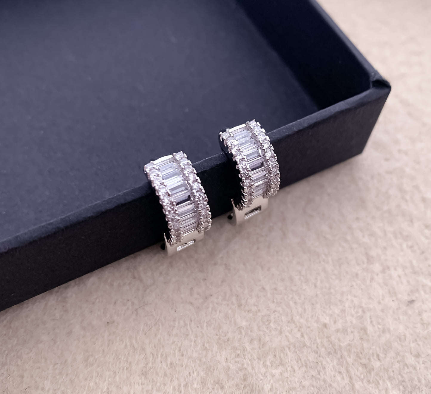 BUY 1 GET 1 FREE -American Diamond And Chowki Diamond Silver Plated Fancy Earrings Bali - Earrings - Belleza Jewels