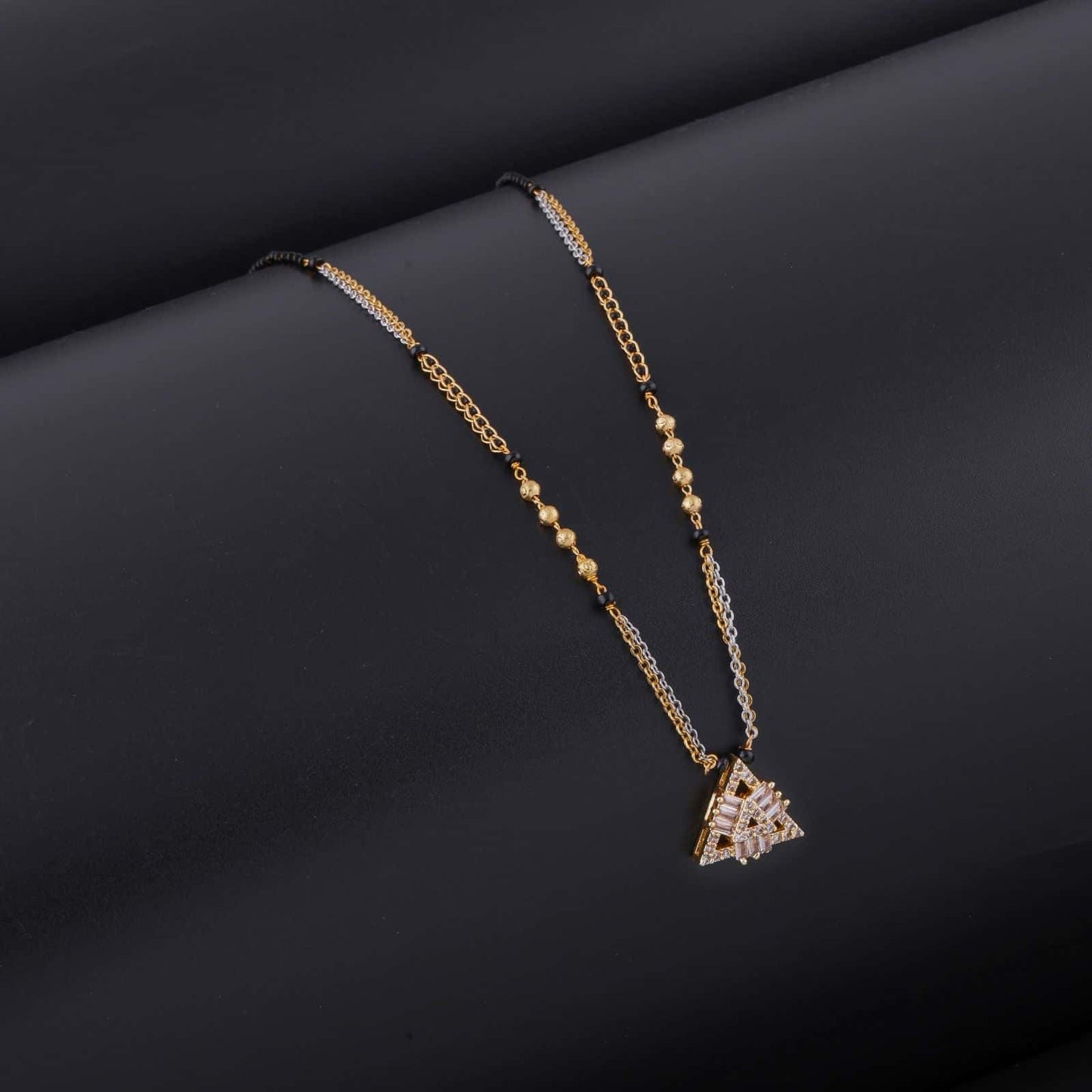 BUY 1 GET 1 FREE - American Diamond Rose Gold Fancy Mangalsutra - Mangalsutra - Belleza Jewels