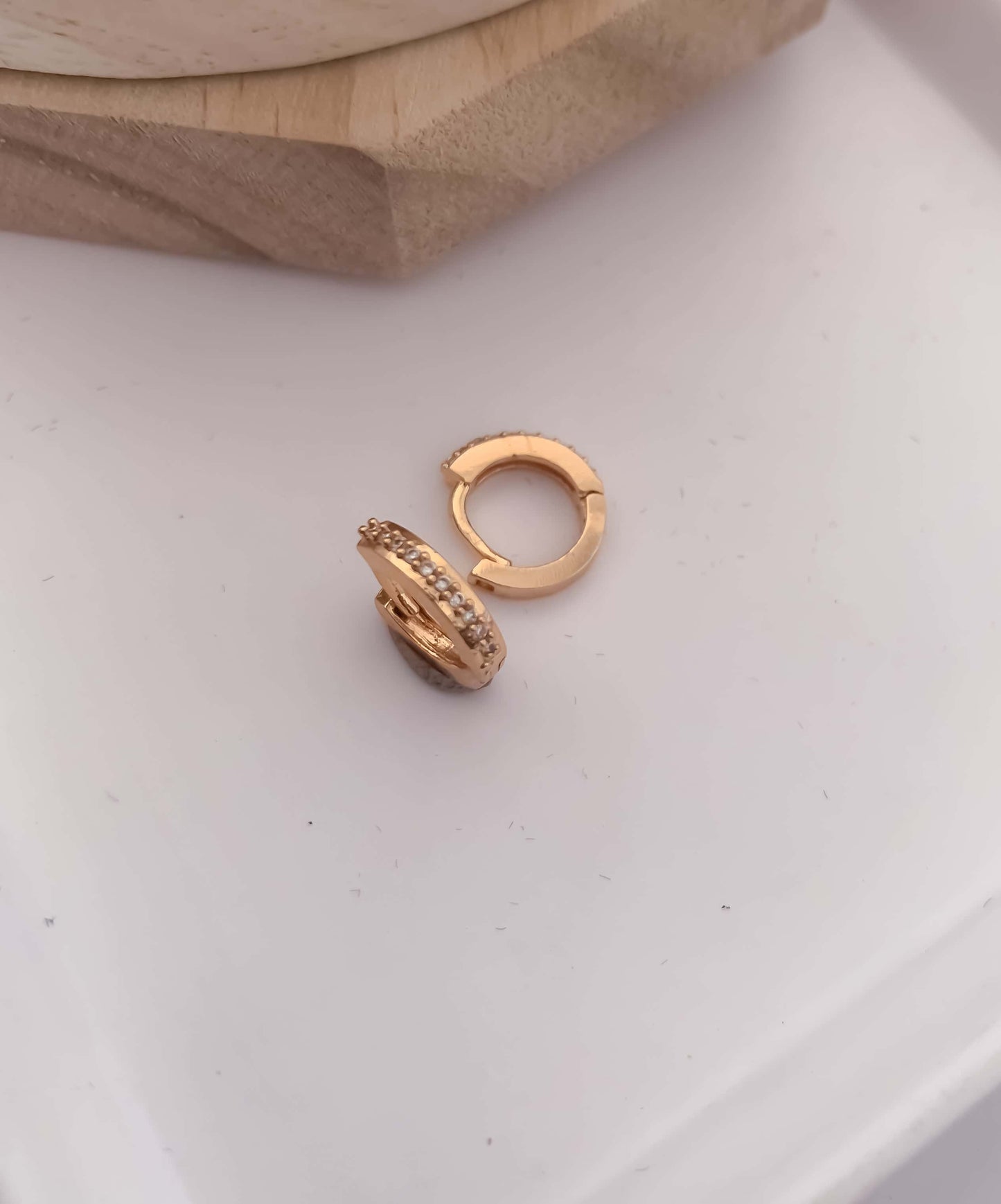 BUY 1 GET 1 FREE -American Diamond Rose Gold Nice Design Single Line Baali Earrings - Earrings - Belleza Jewels