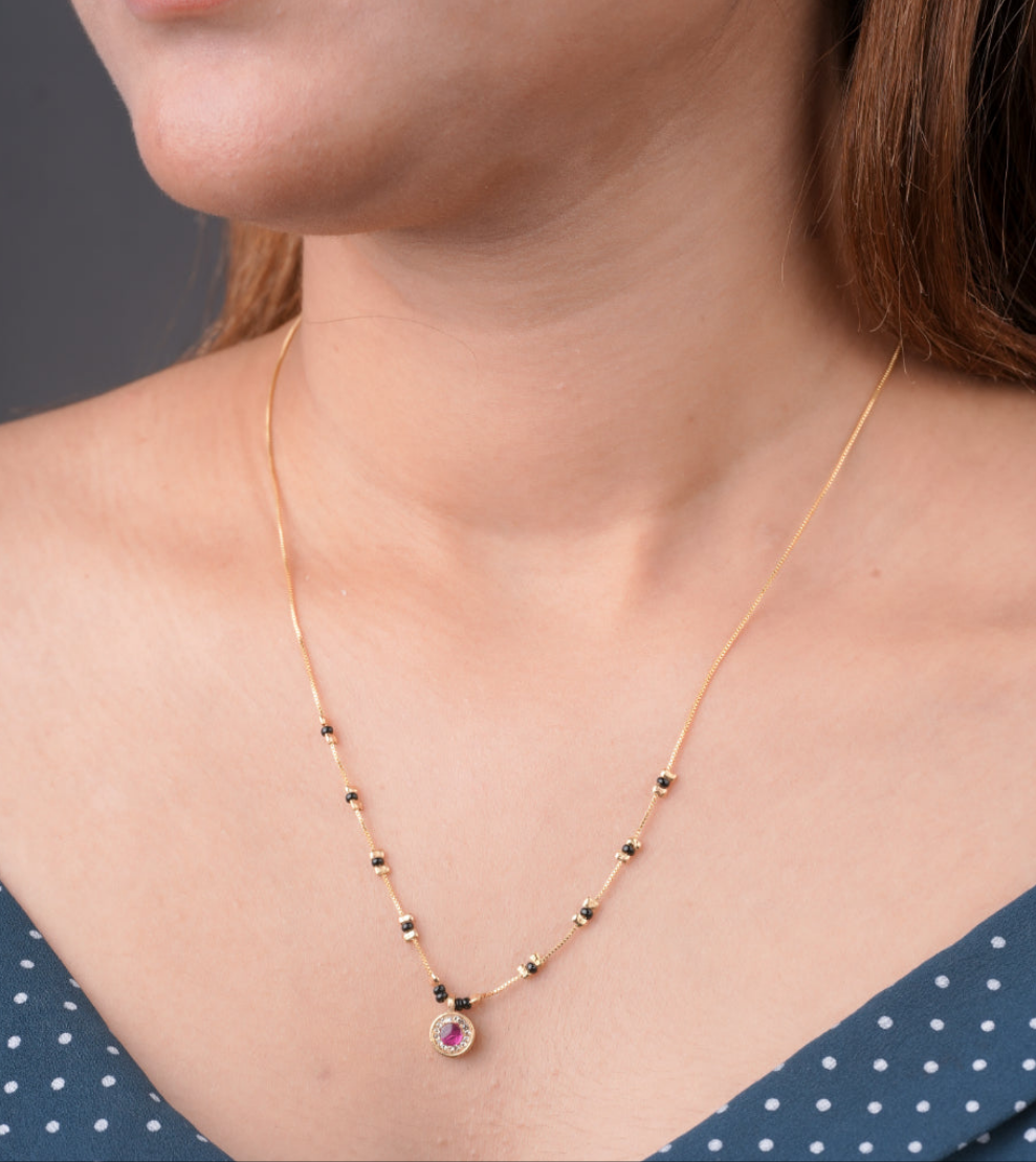 Buy 1 Get 1 Free - American Diamond High Gold Plated Fancy Mangalsutra
