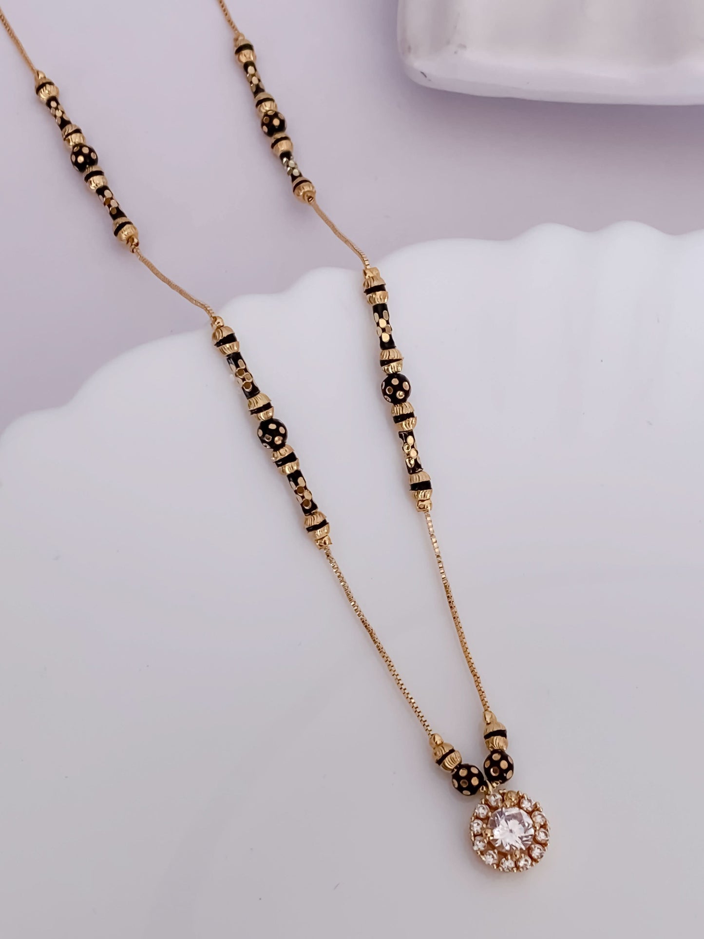 Buy 1 Get 1 Free - American Diamond Fancy Gold Plated Delicate Mangalsutra