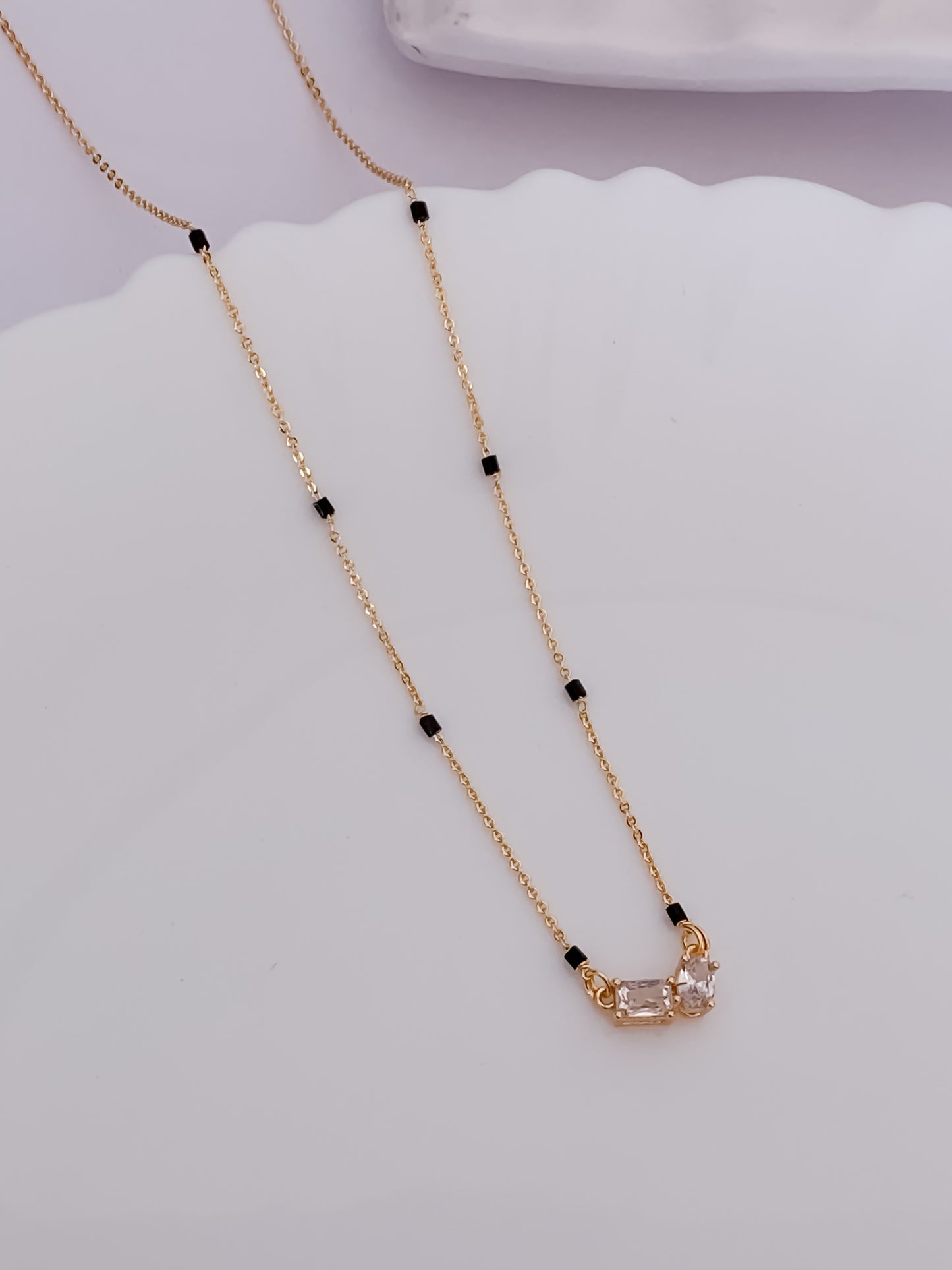 Buy 1 Get 1 Free - American Diamond Gold Plated Delicate Mangalsutra