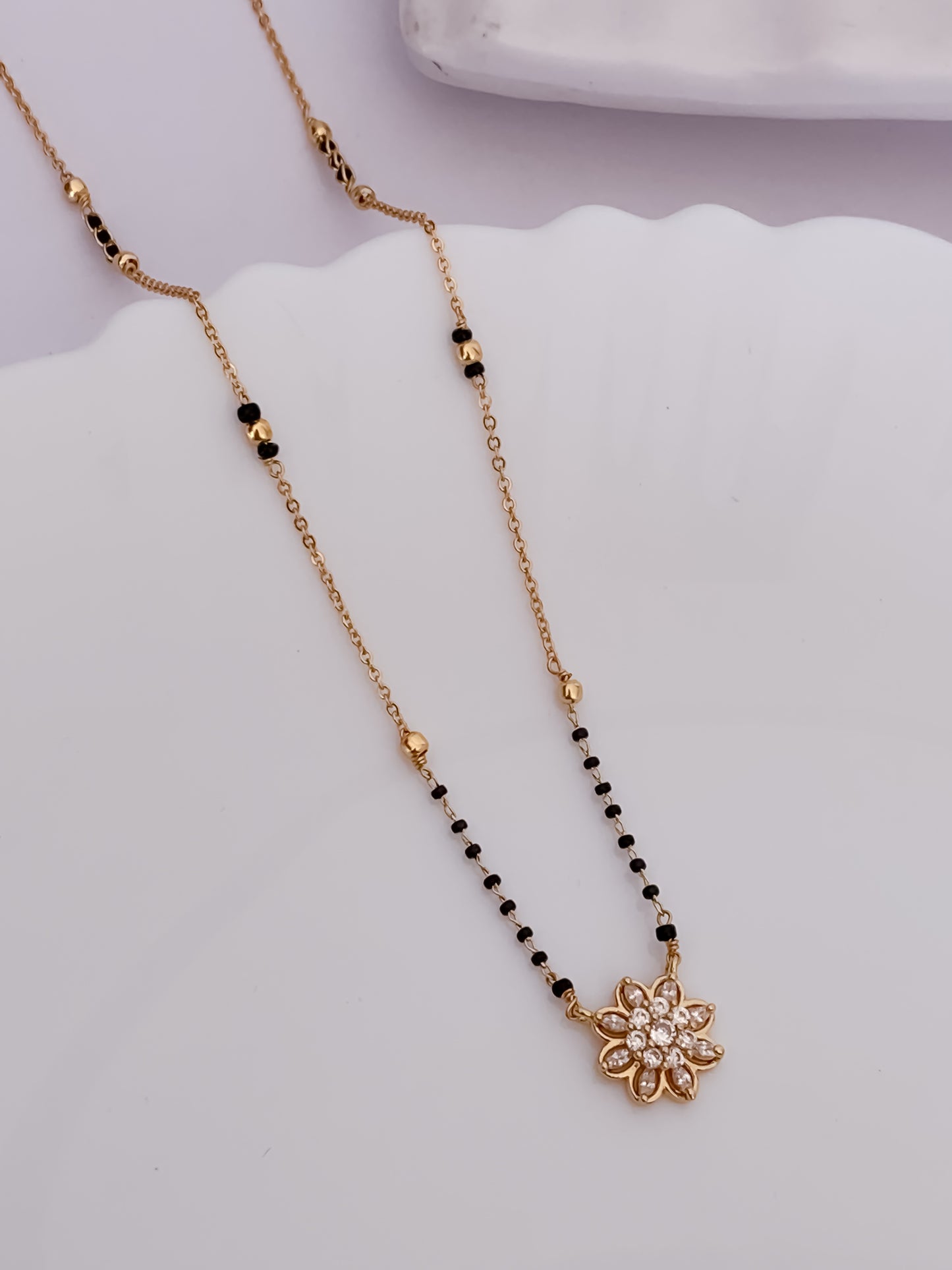 Buy 1 Get 1 Free - American Diamond Gold Plated Fancy Delicate Mangalsutra