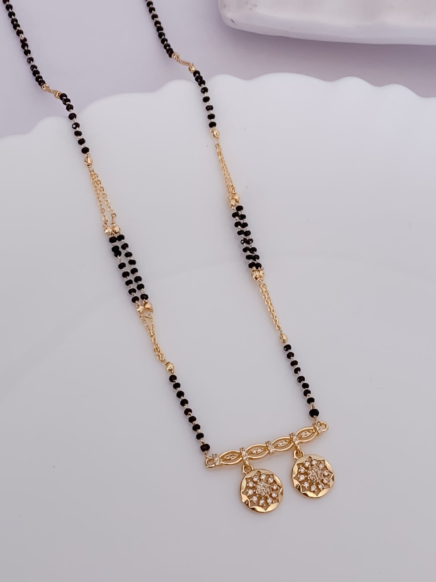 Buy 1 Get 1 Free - American Diamond Gold Plated Delicate Mangalsutra