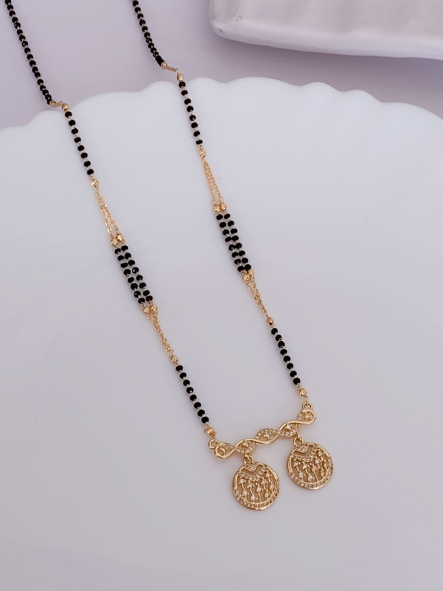 Buy 1 Get 1 Free - American Diamond Gold Fancy Delicate Mangalsutra