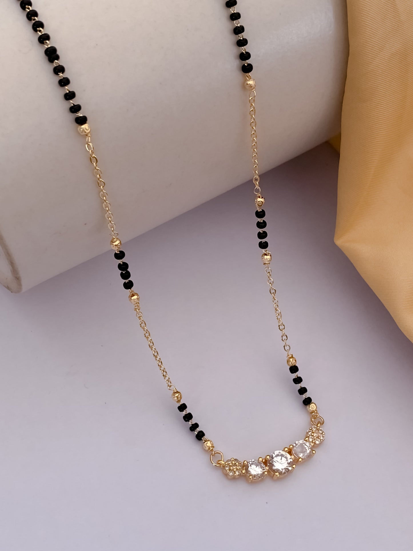 Buy 1 Get 1 Free - American Diamond Gold Plated Delicate Mangalsutra