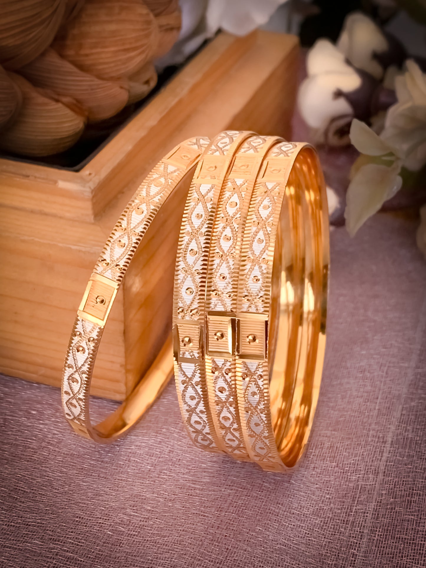 Buy 1 Get 1 Free - Kavita Bangals ( set of 4 ) - Bangles - Belleza Jewels