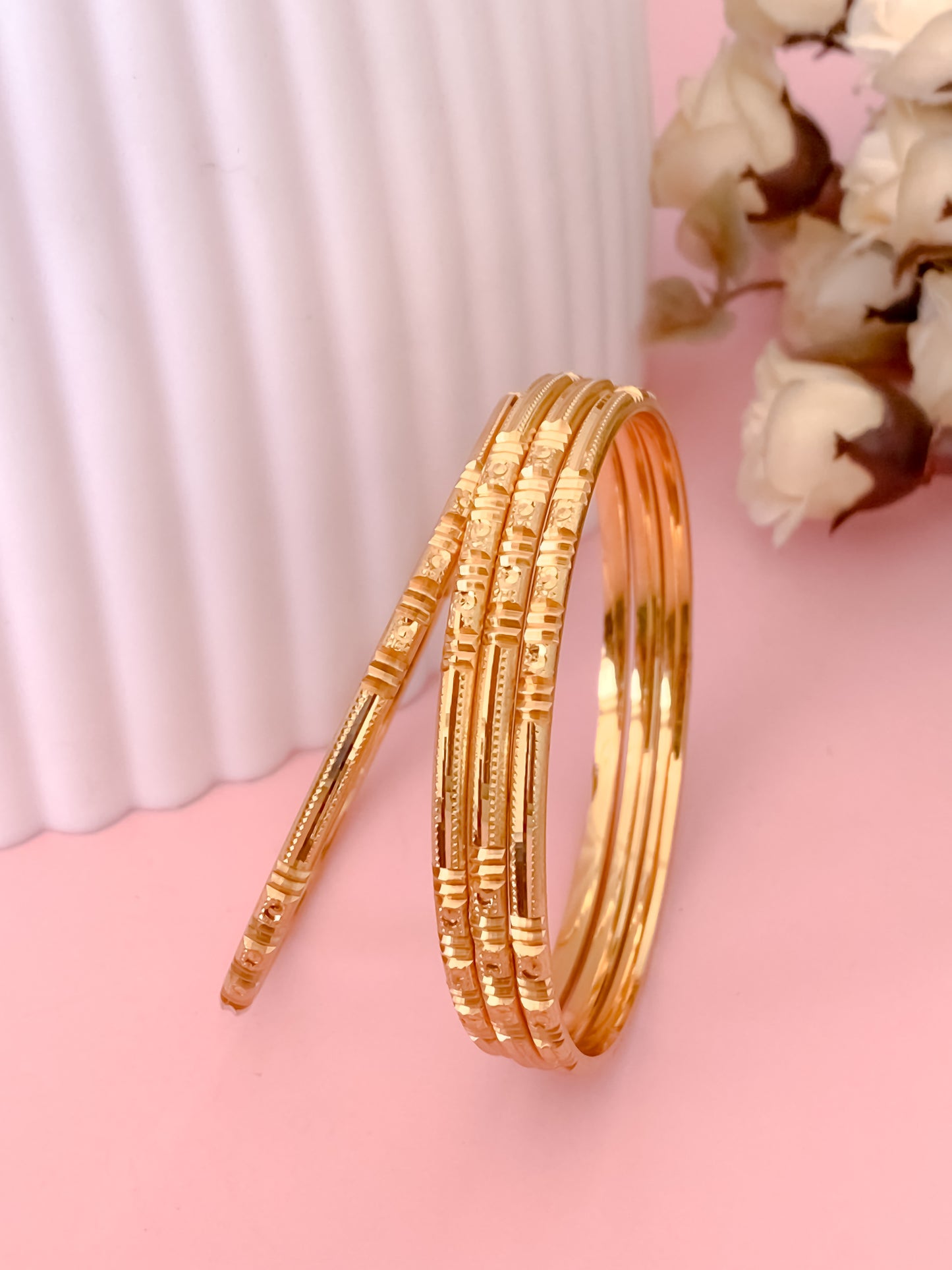 BUY 1 GET 1 FREE - Uma Bangles (Set of 4) - Bangles - Belleza Jewels