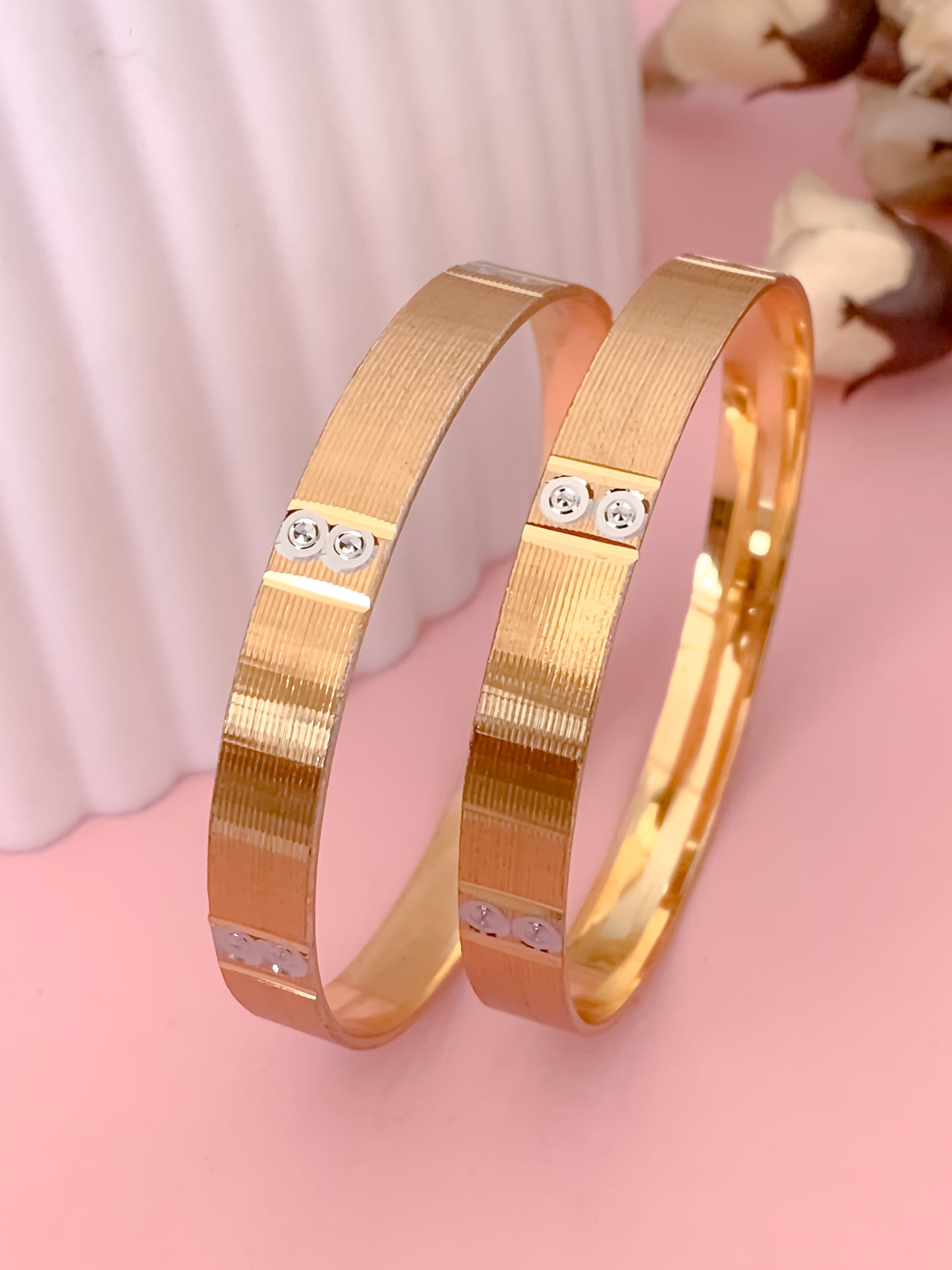 BUY 1 GET 1 FREE - Prisha Bangles (Set of 2) - Bangles - Belleza Jewels