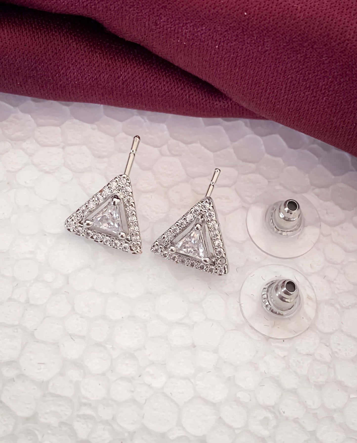 BUY 1 GET 1 FREE -American Diamond Silver Fancy Earrings - Earrings - Belleza Jewels