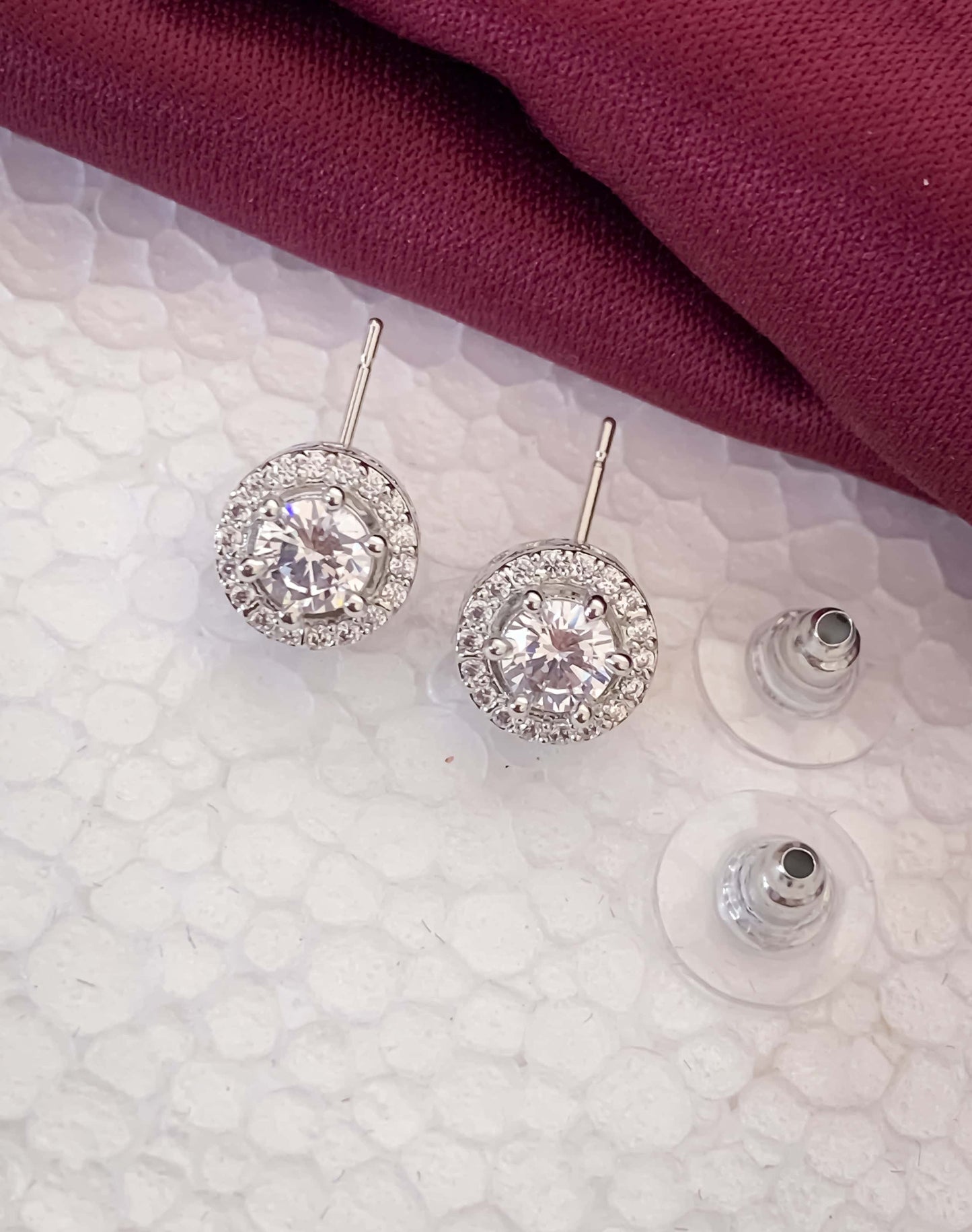 Buy 1 Get 1 Free American Diamond Silver Fancy Earrings - Earrings - Belleza Jewels