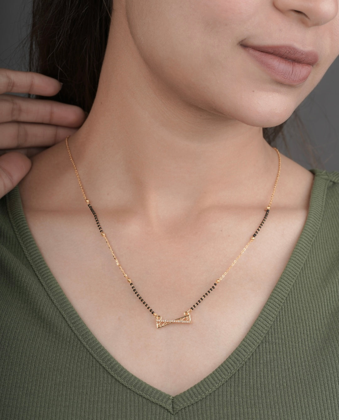 BUY 1 GET 1 FREE - American Diamond Gold Plated Delicate Mangalsutra - Mangalsutra - Belleza Jewels