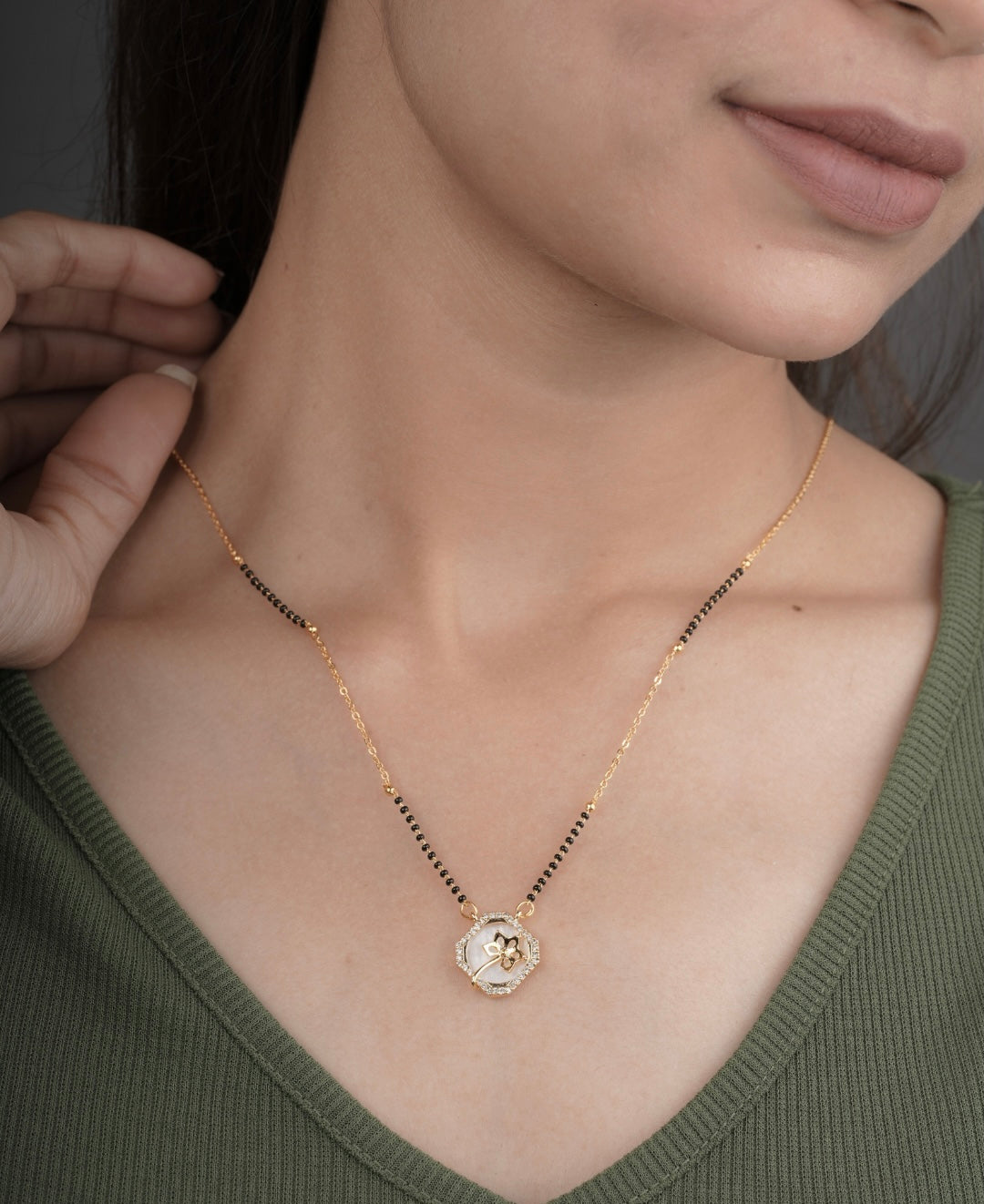 BUY 1 GET 1 FREE - American Diamond Gold Fancy Mangalsutra - Mangalsutra - Belleza Jewels