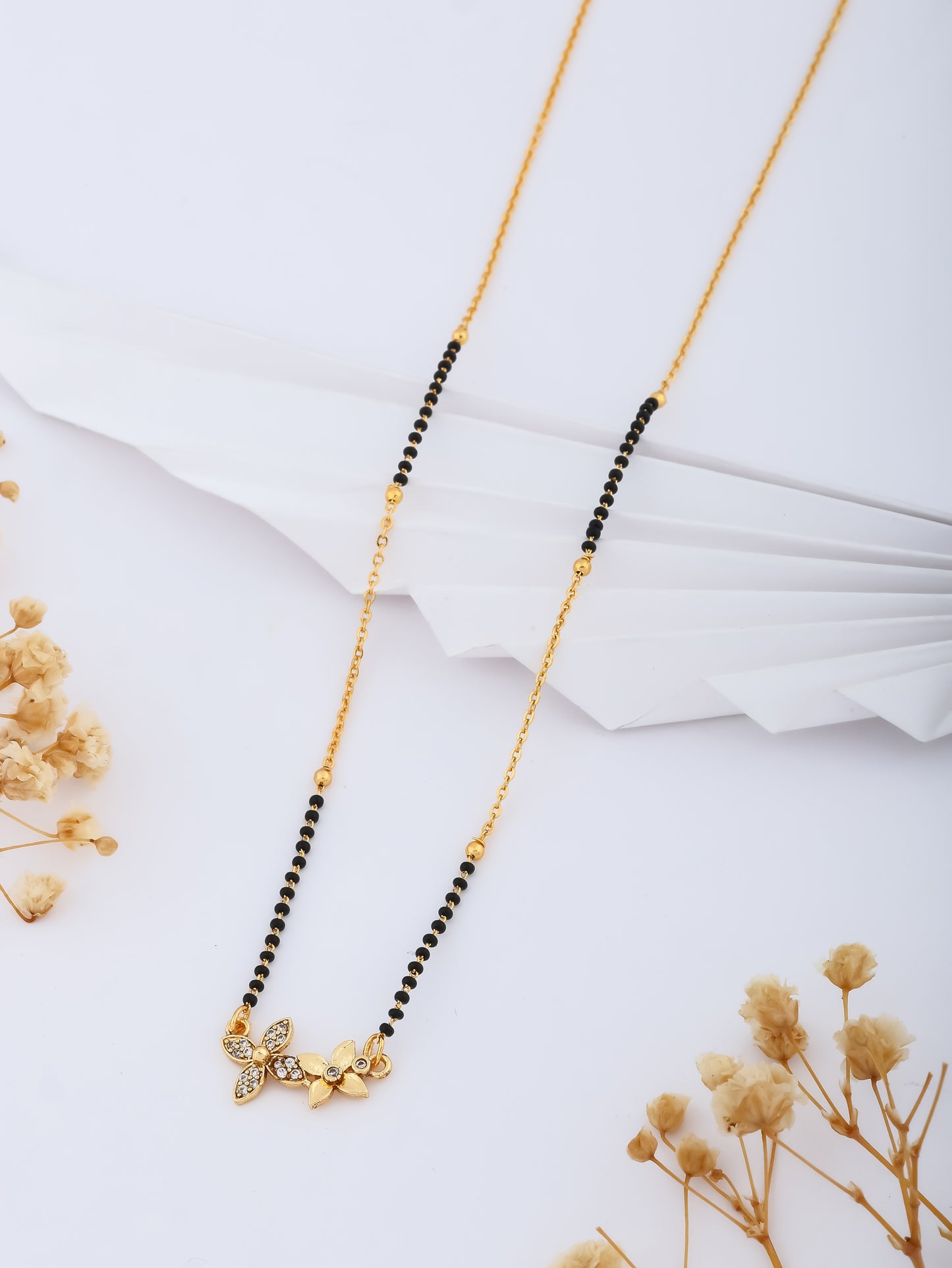 BUY 1 GET 1 FREE - American Diamond Gold Plated Fancy Mangalsutra - Mangalsutra - Belleza Jewels