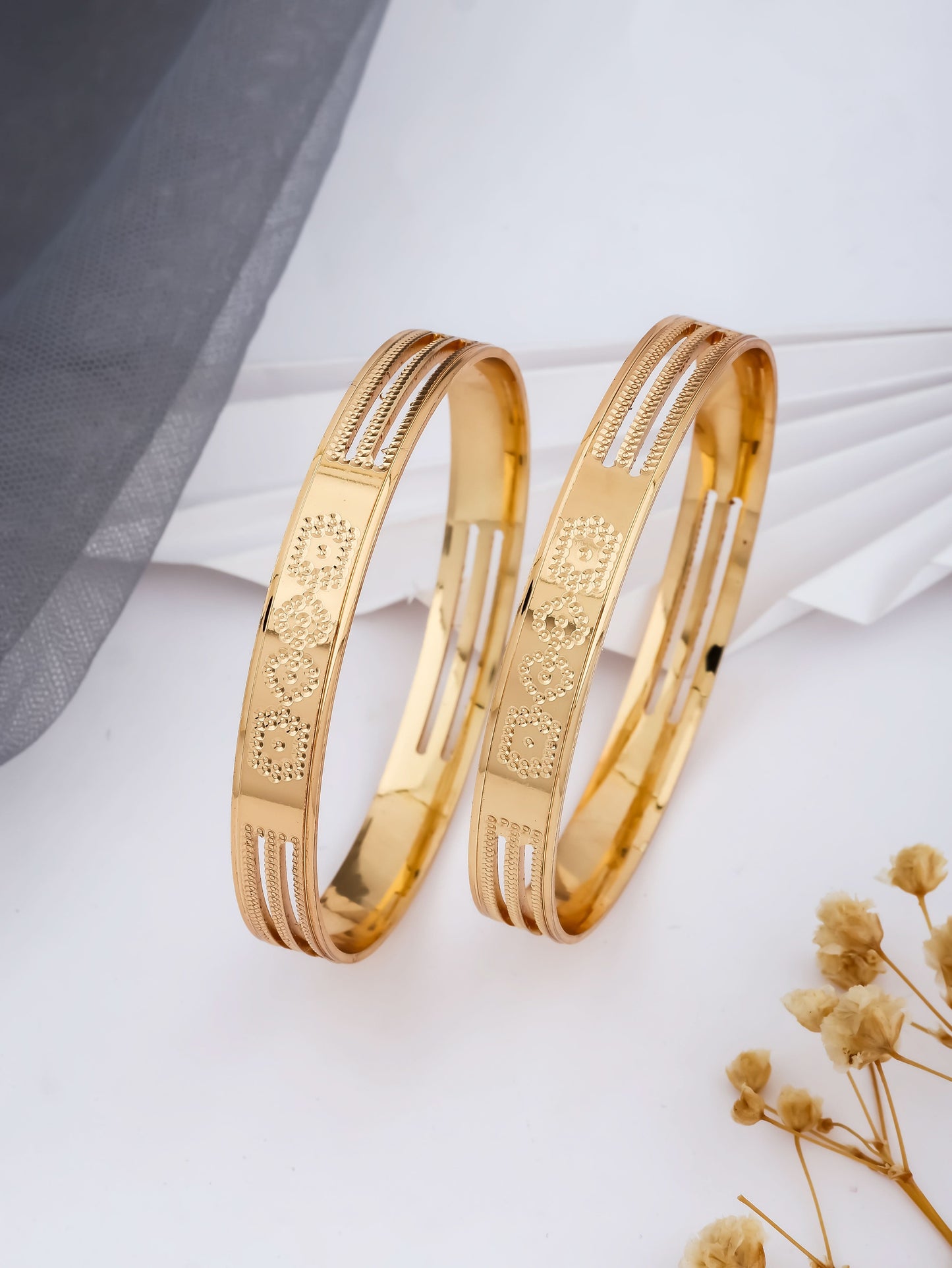 BUY 1 GET 1 FREE - Parvati Bangals (Set of 2) - Bangles - Belleza Jewels