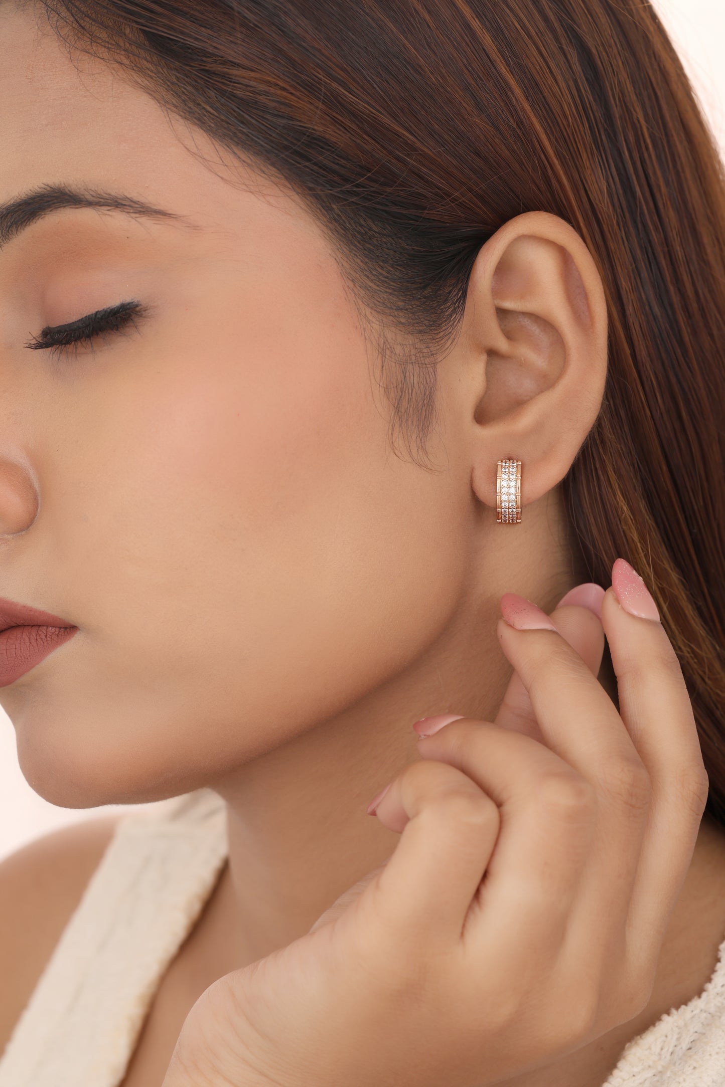 BUY 1 GET 1 FREE -American Diamond Gold Plated Fancy Delicate Bali