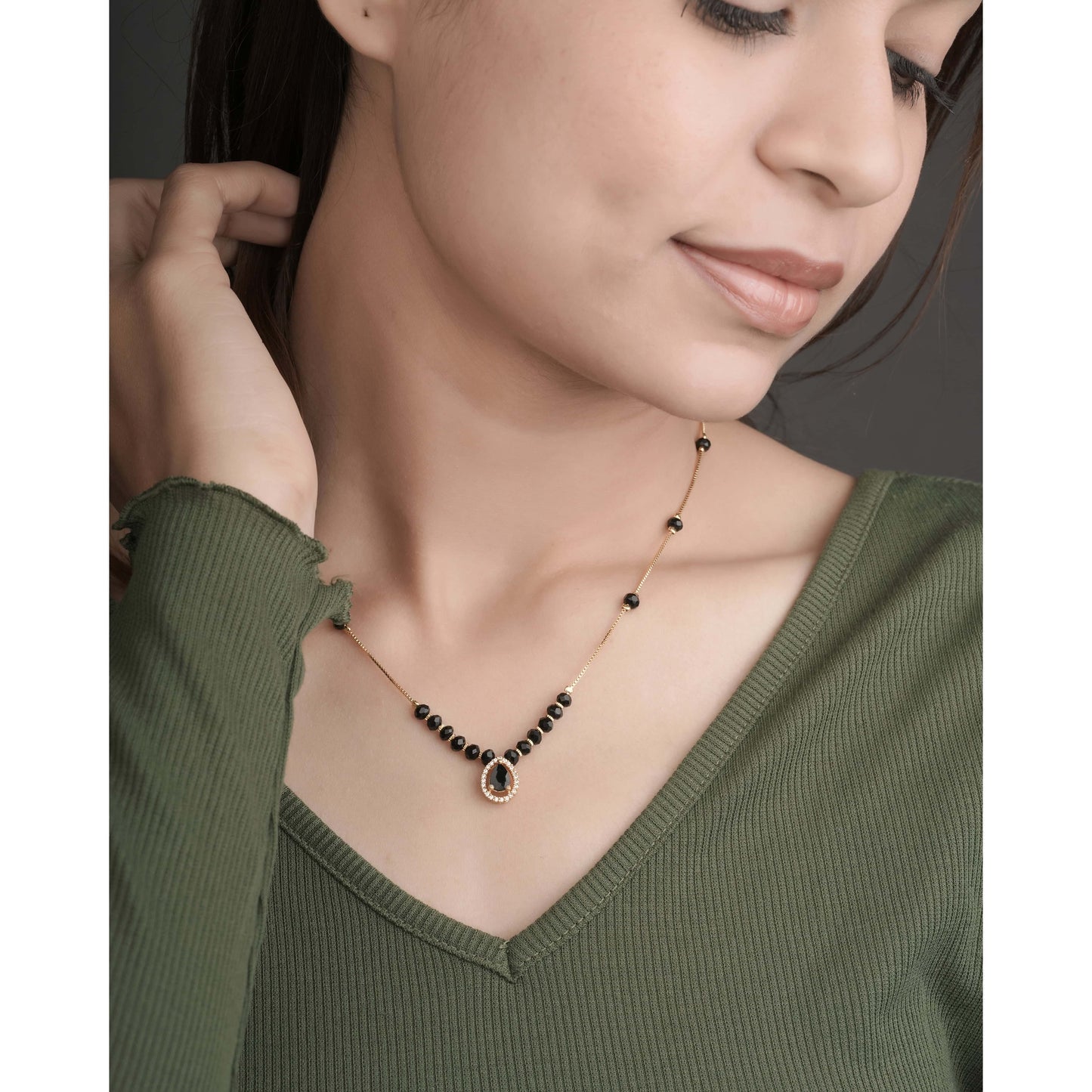 BUY 1 GET 1 FREE - American Diamond high gold plated Delicate Mangalsutra - Mangalsutra - Belleza Jewels