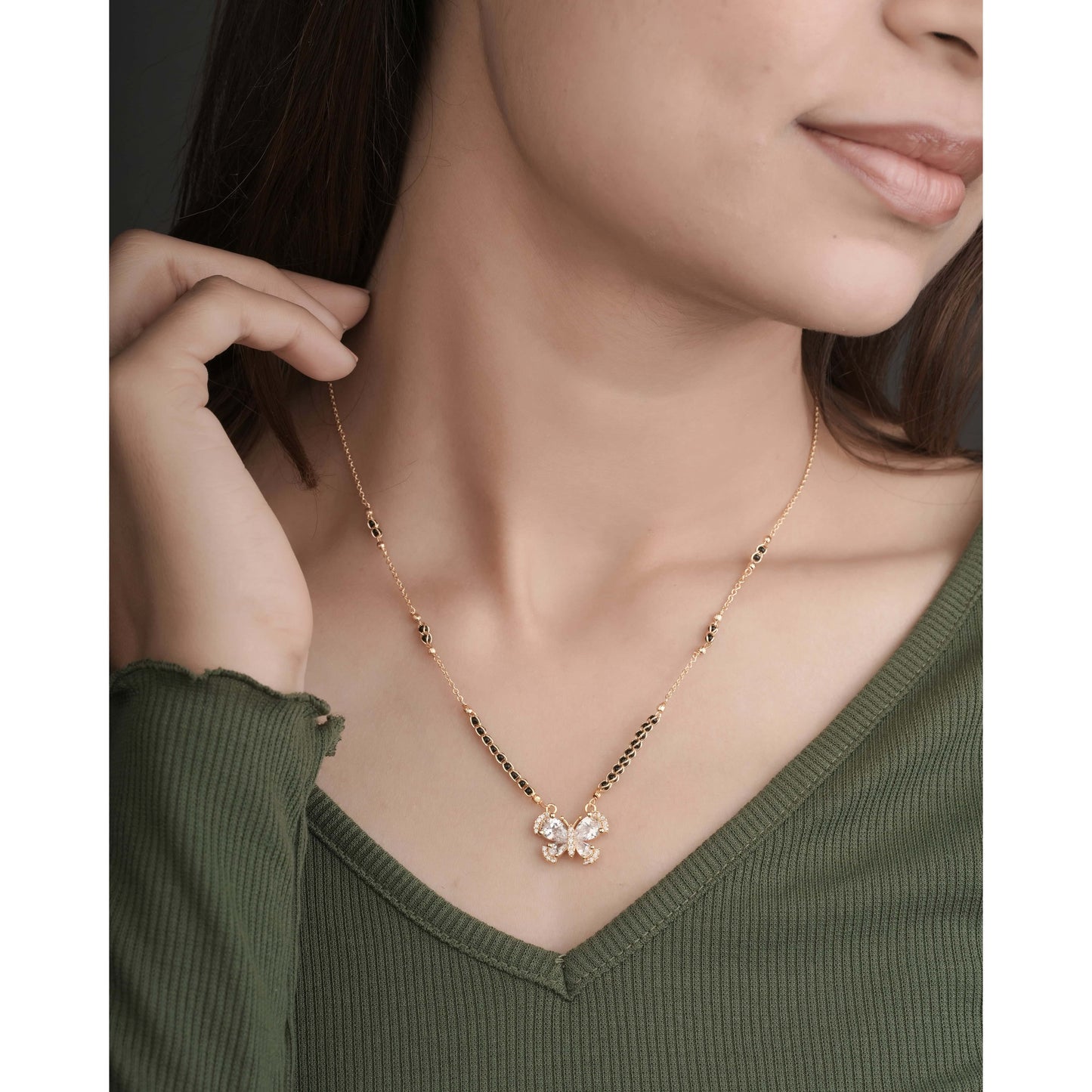 BUY 1 GET 1 FREE - American Diamond high gold plated Delicate fancy Mangalsutra - Mangalsutra - Belleza Jewels