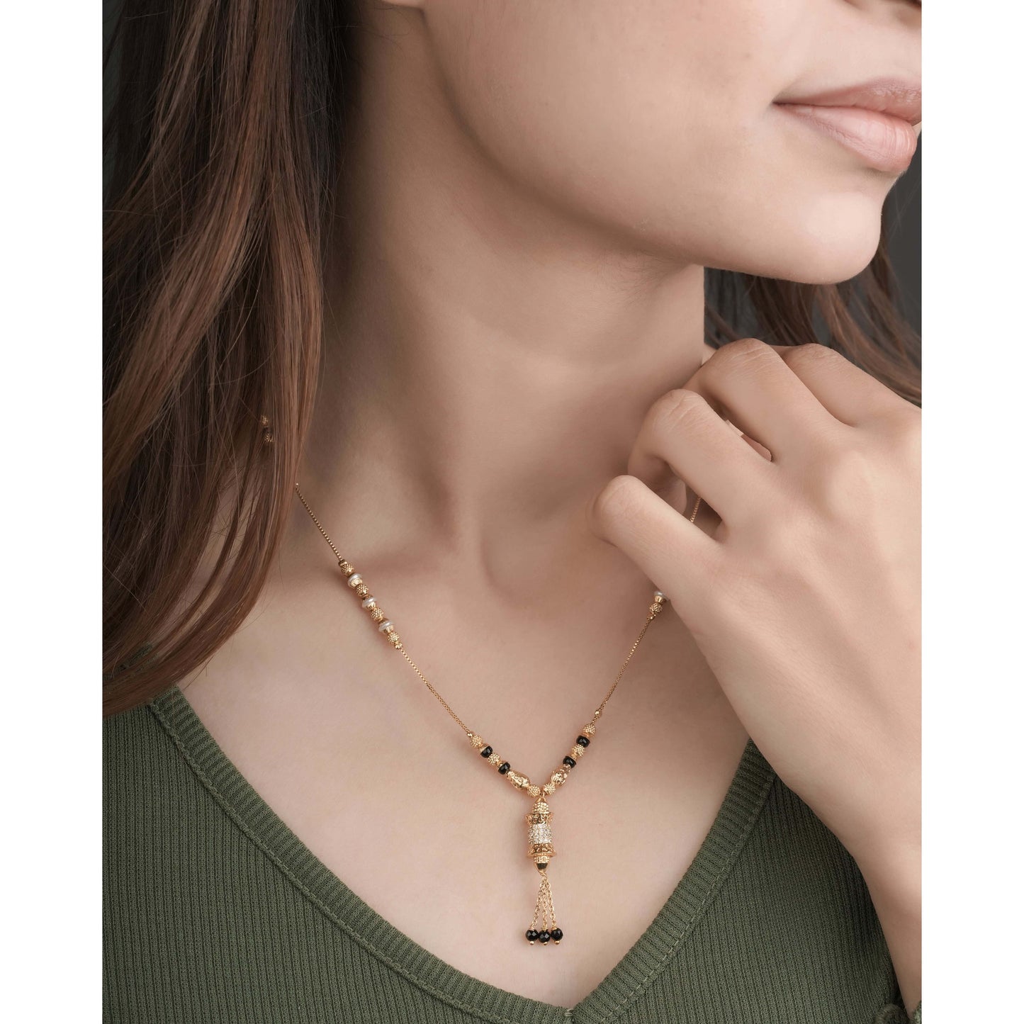 BUY 1 GET 1 FREE - American Diamond high gold plated Delicate Mangalsutra - Mangalsutra - Belleza Jewels