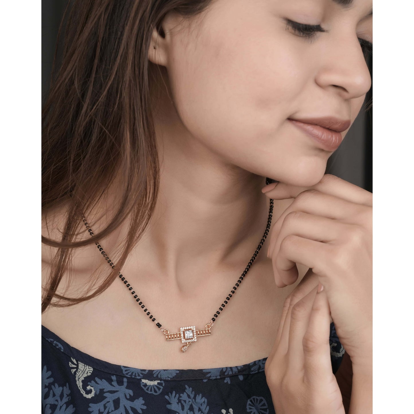 BUY 1 GET 1 FREE - American Diamond Gold Plated Delicated Fancy Mangalsutra - Mangalsutra - Belleza Jewels