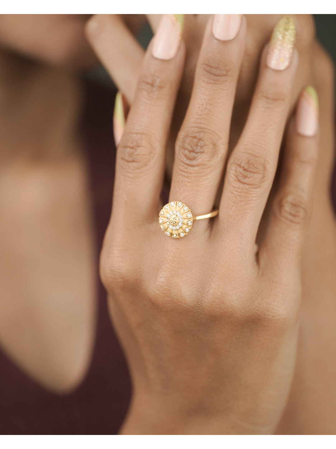 Fancy High Gold Plated Adjustable Ring