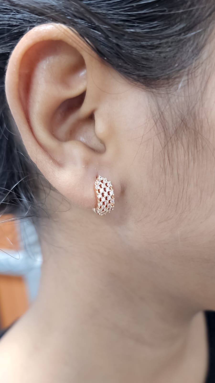 BUY 1 GET 1 FREE -American Diamond Royal Look Rose Gold Bali Earring