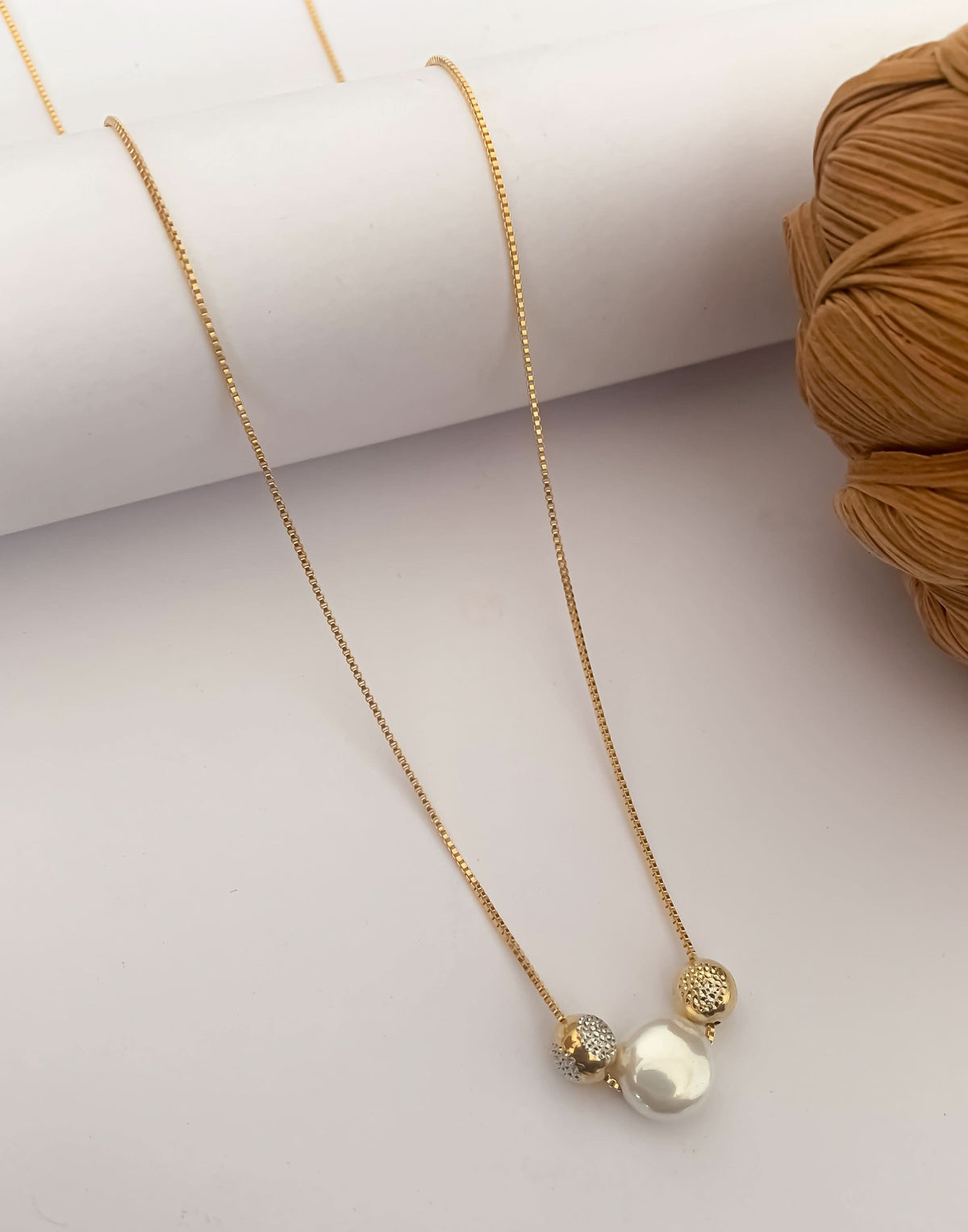 Tu-Tone High Gold Fancy Delicate chain - Chain Pendal - Belleza Jewels