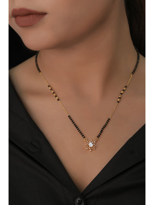 Buy 1 Get 1 Free - American Diamond Gold Plated Delicate Fancy chain Mangalsutra
