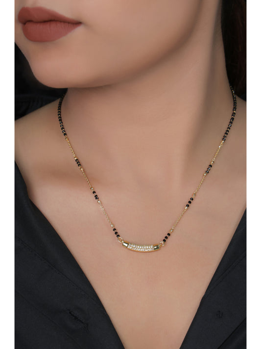 Buy 1 Get 1 Free - American Diamond Gold Delicate Fancy chain Mangalsutra