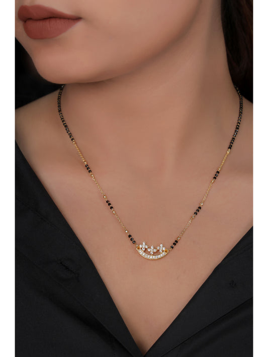 Buy 1 Get 1 Free - American Diamond Gold Plated Delicate Fancy chain Mangalsutra